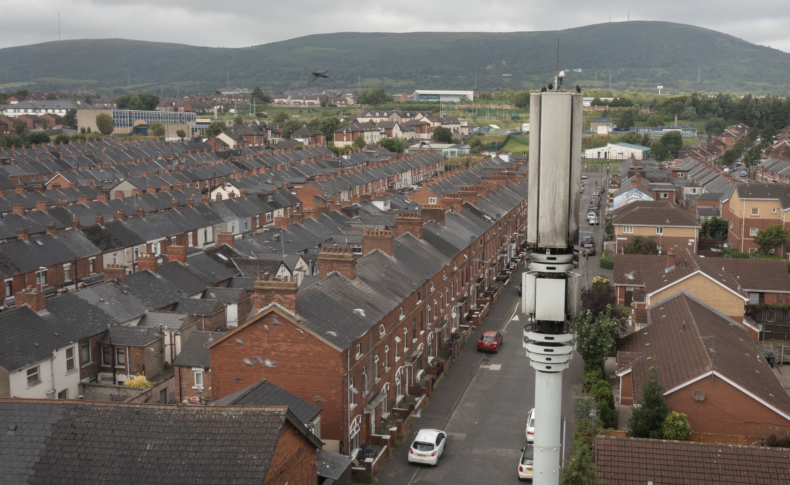OUT OF ORDER: The mast on Beechmount Avenue which was targeted on Friday night