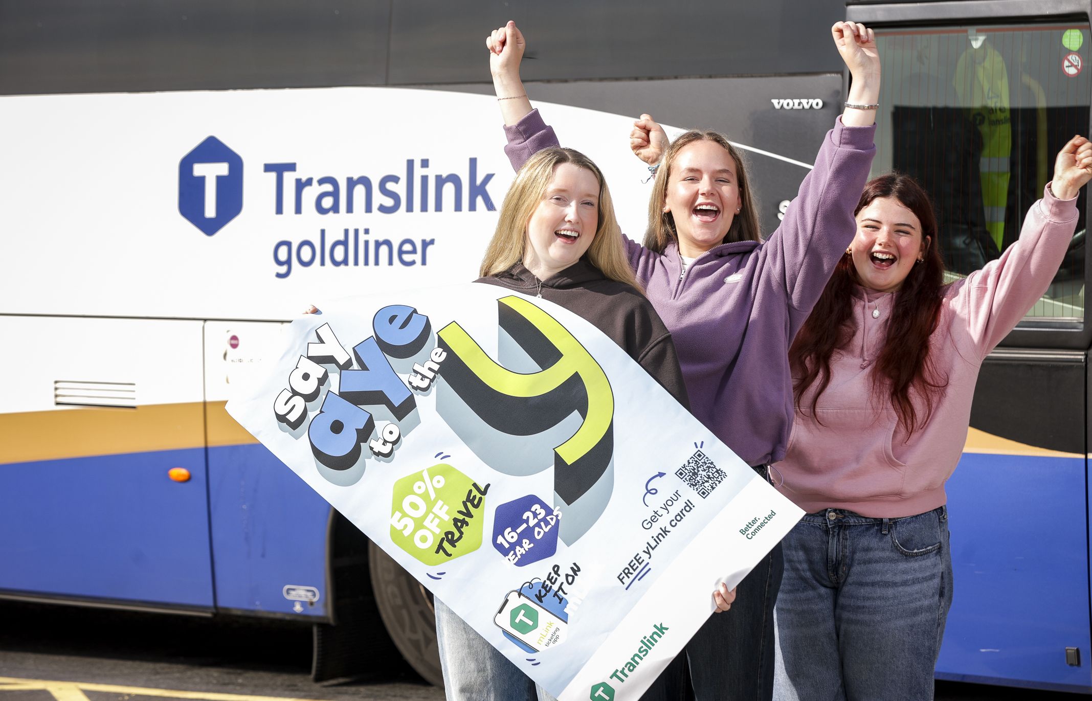 Celebrating their ALevel results and their new YLINK cards are Nell, Olivia and Becca.  The yLink card is your ticket to cheaper, easier, greener travel – and it’s for everyone aged 16–23