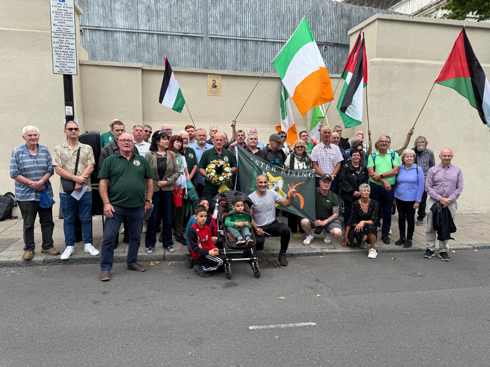 CAMPAIGN: The Roger Casement Commemoration and Re-Interment Association outside Pentonville Prison in London