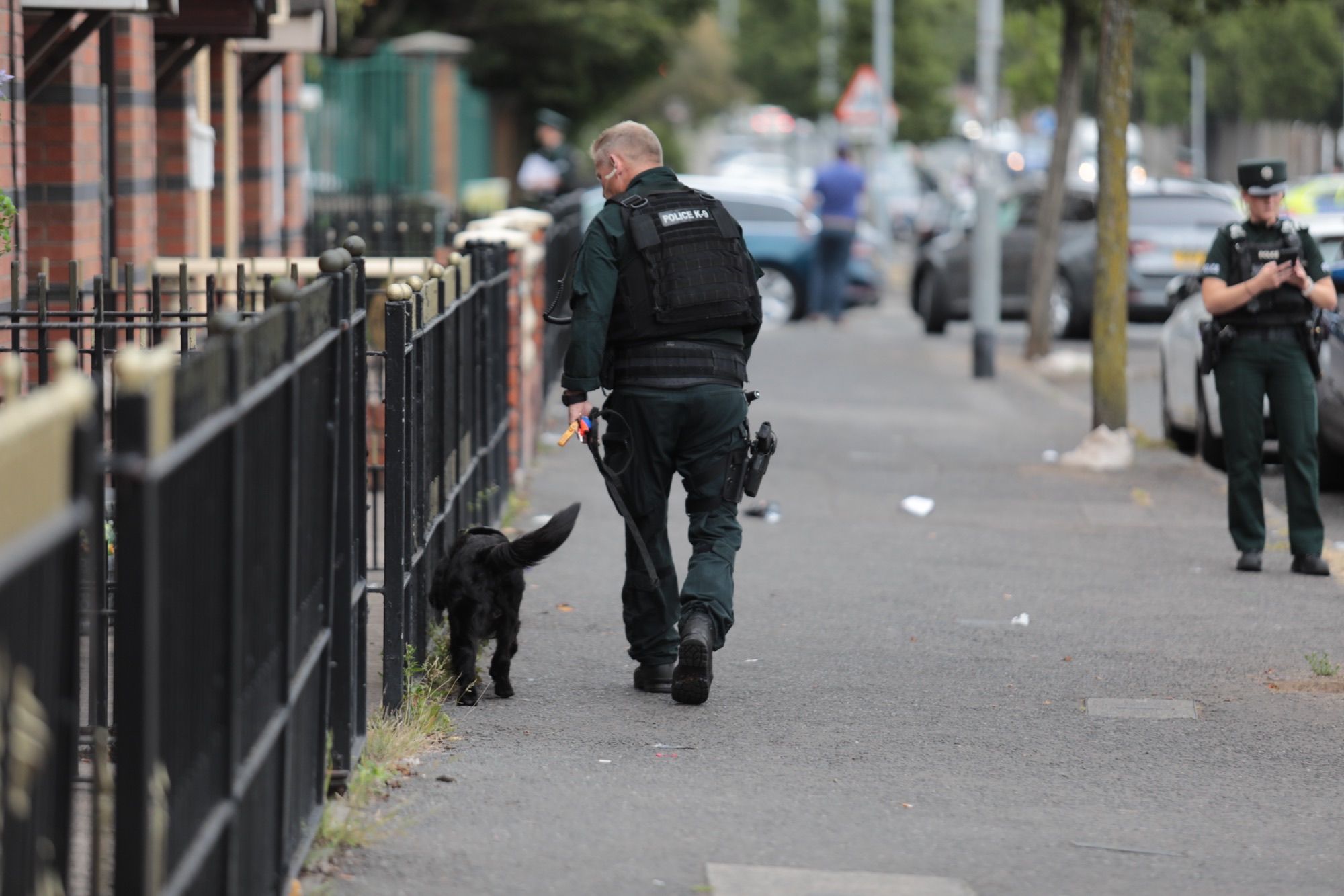 SECURITY OPERATION: Police in North Queen Street this afternoon