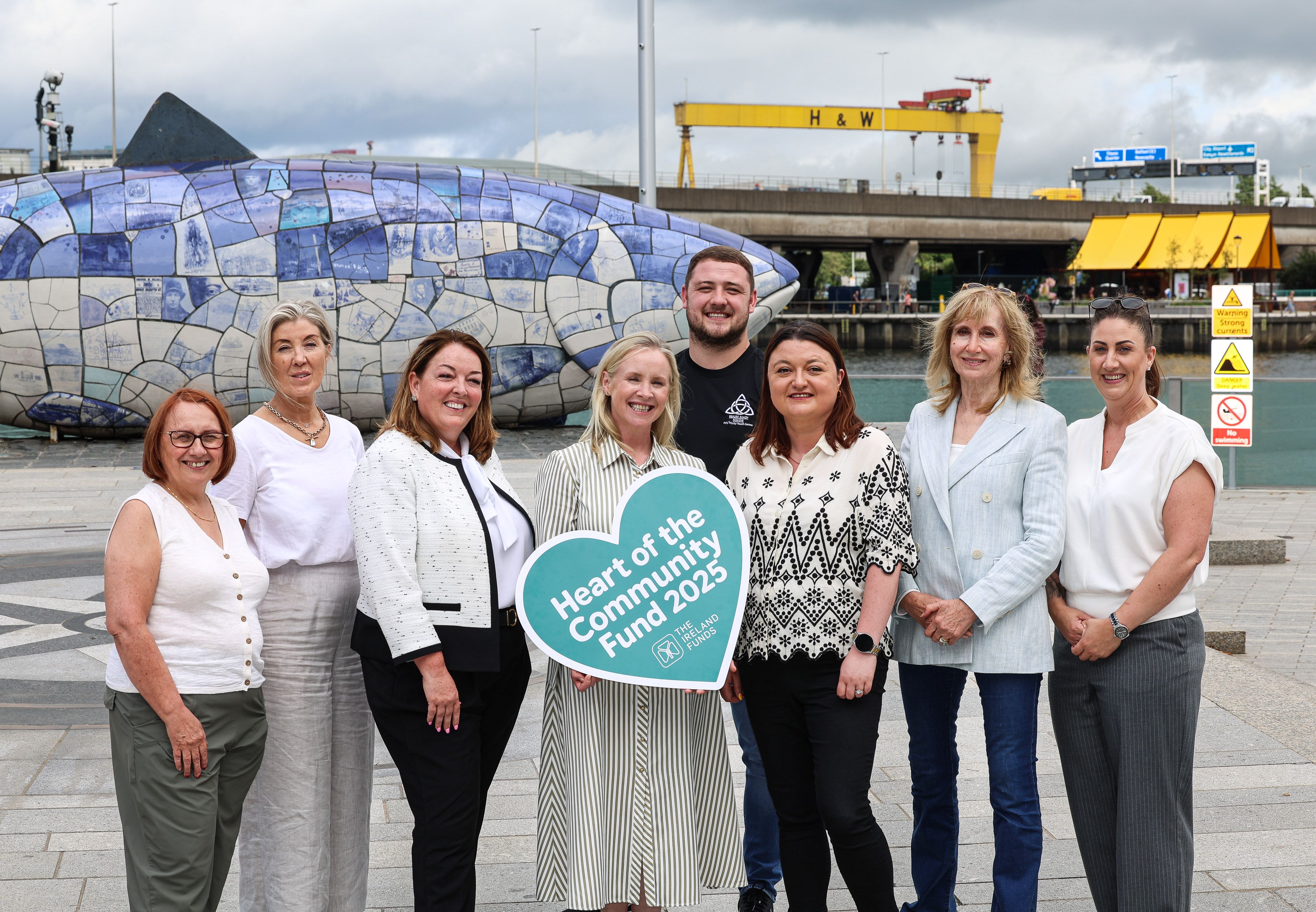WELCOMED: Conor Largey, Senior Youth Worker, Holy Trinity Youth Centre with representatives from The Ireland Funds