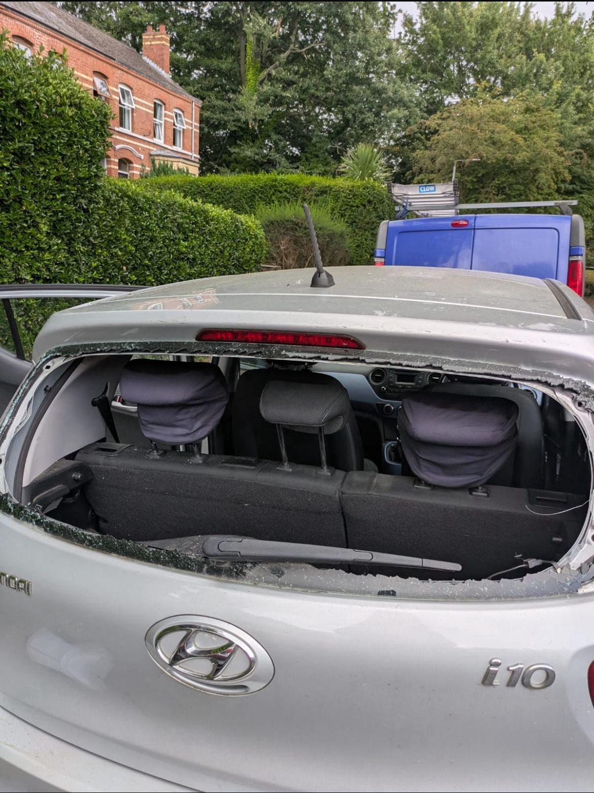 VANDALISM: One of the cars attacked off the Limestone Road