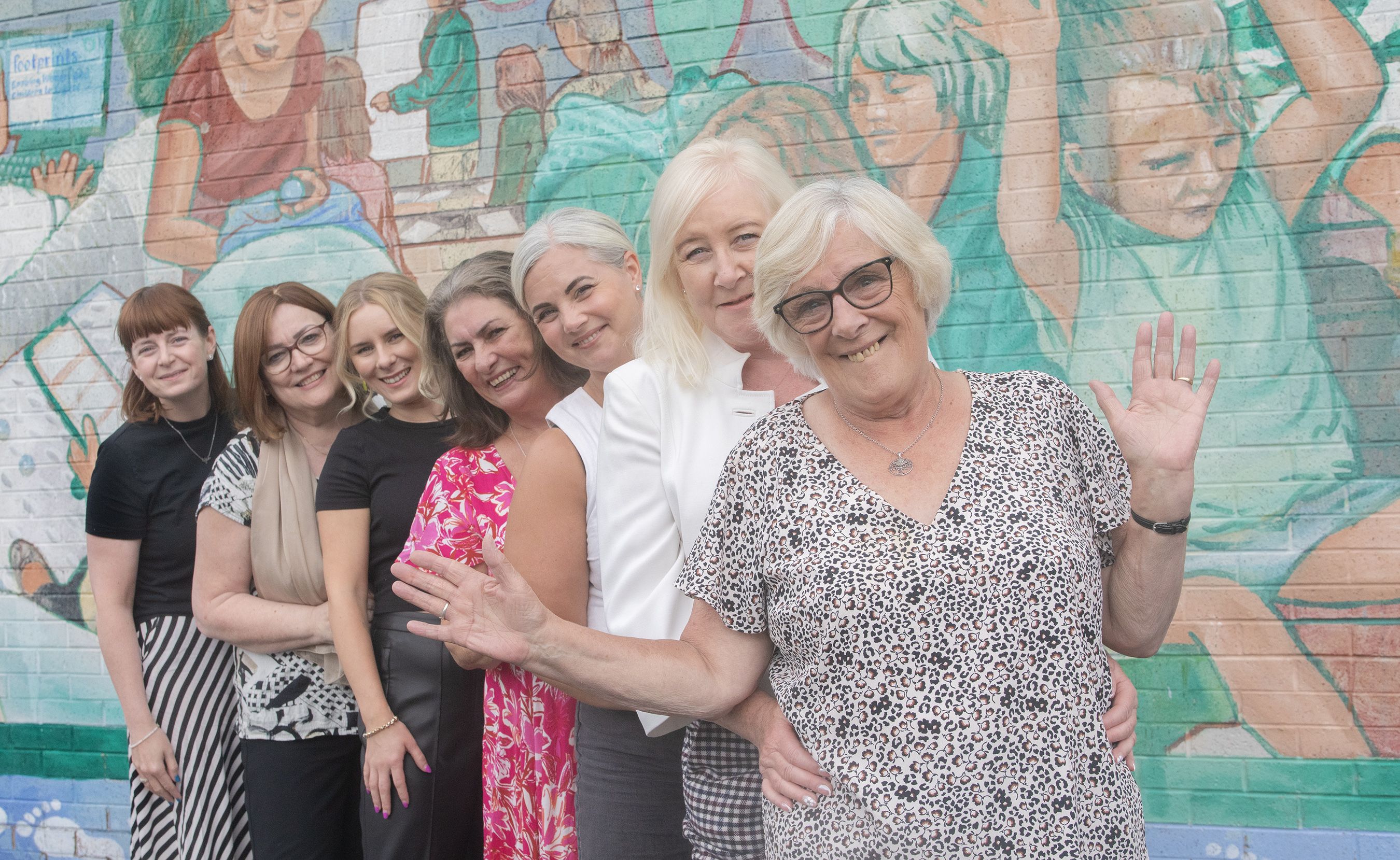 RETIREMENT: Mary McNeill with the rest of board members of Footprints Women\'s Centre
