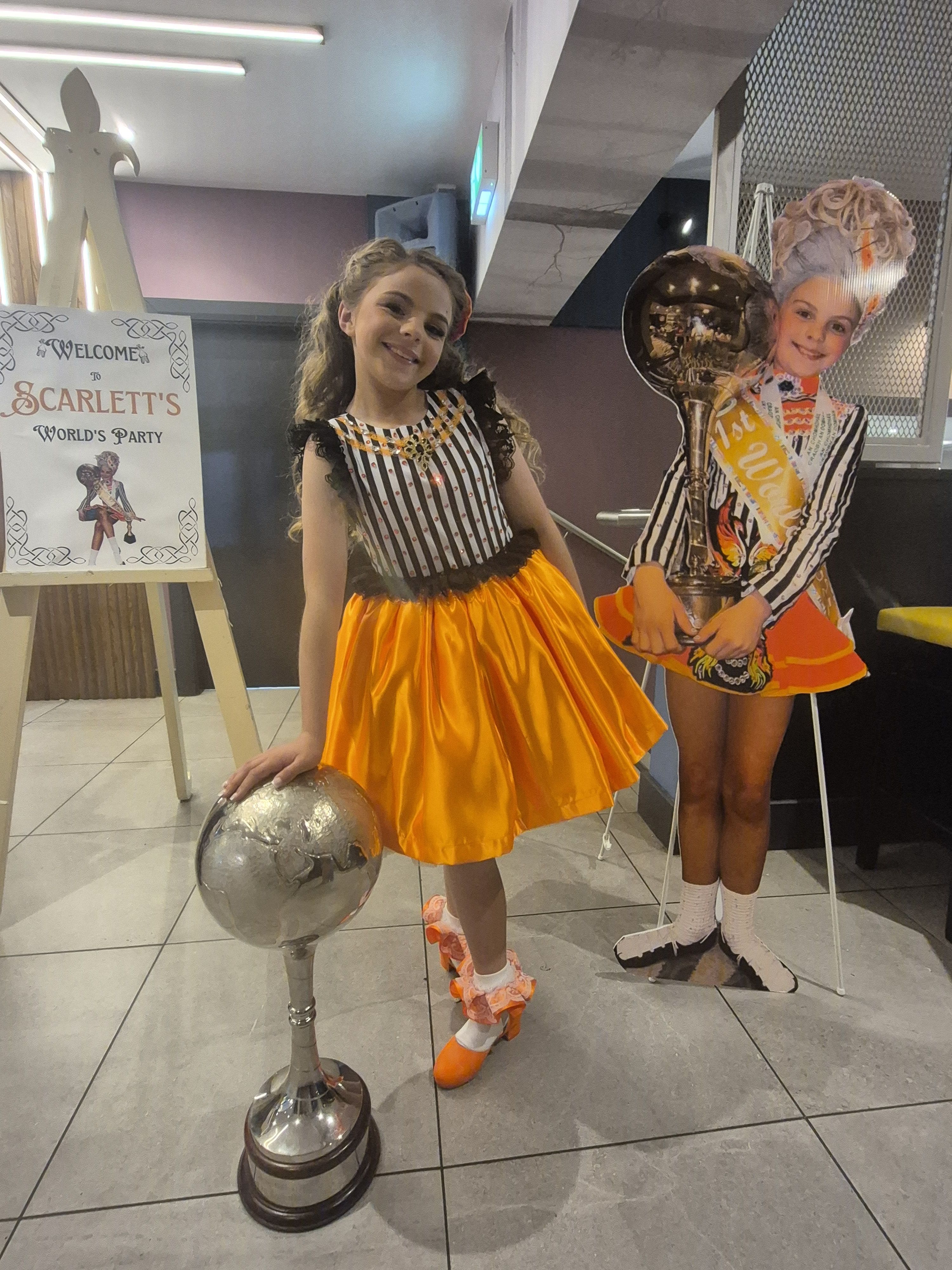 WORLD CHAMPION: Scarlett Harbinson (10) at her party on Saturday evening