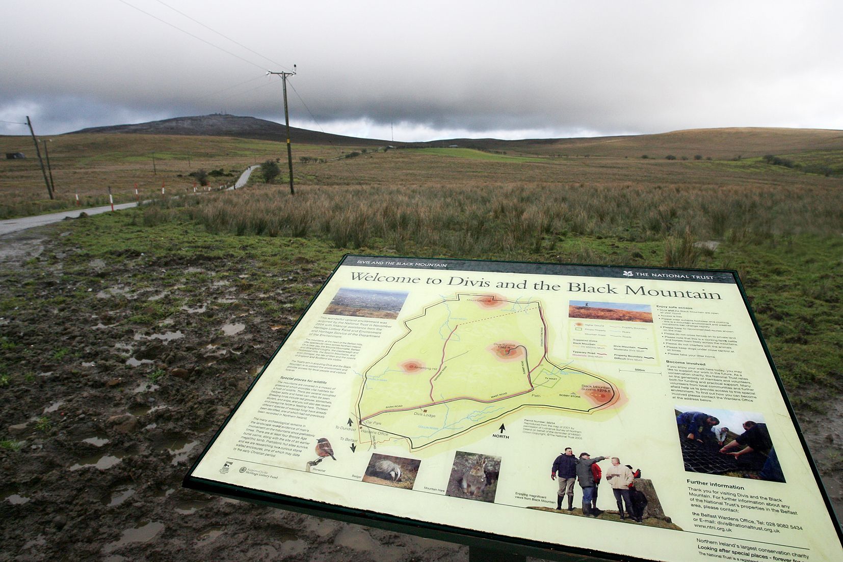 AMHARC ANUAS AR BHÉAL FEIRSTE COIS CUAIN: The National Trust (English-only) signage at Belfast Hills