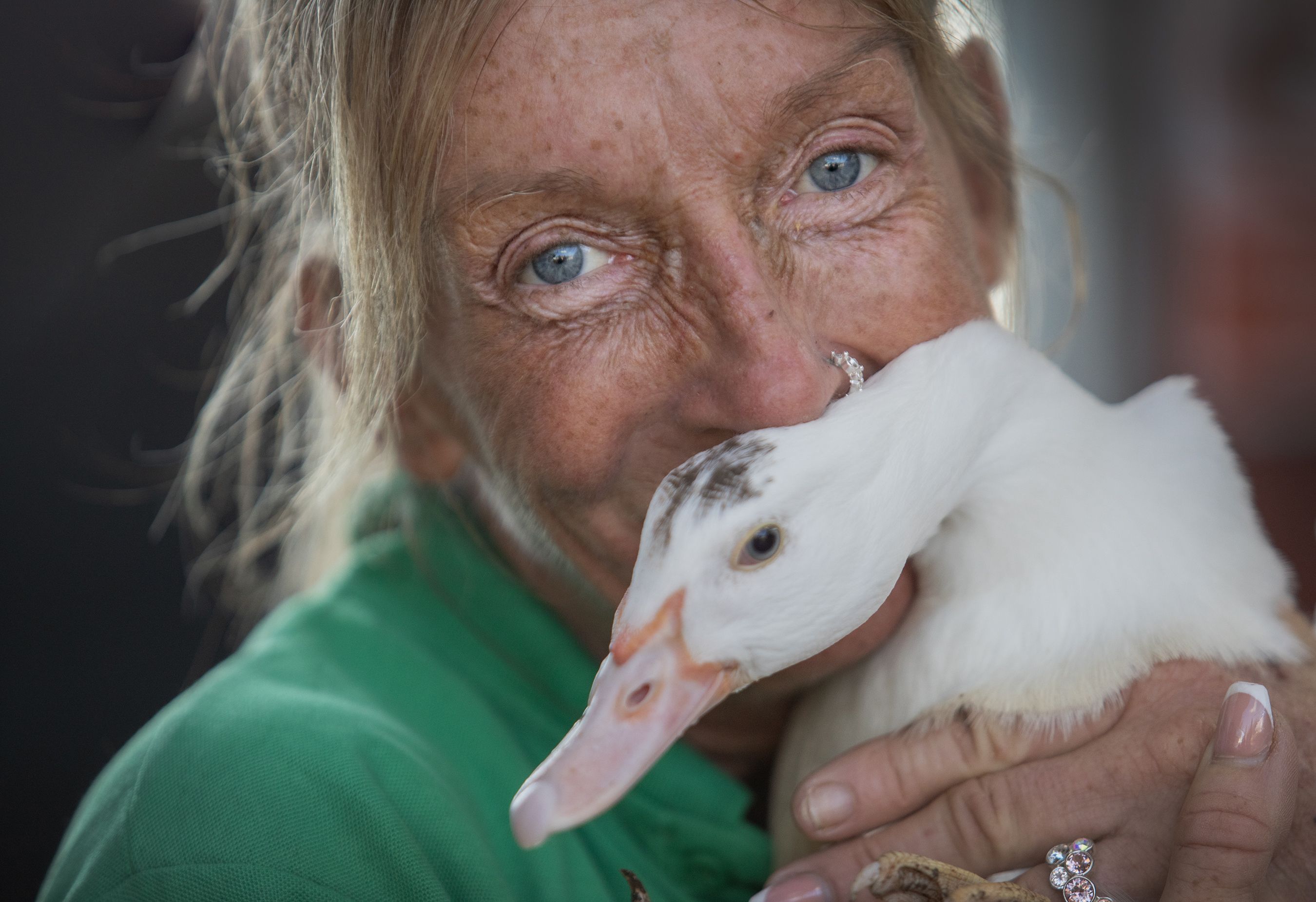 ANIMAL LOVE: Karen McClelland, a volunteer at St James\' Community Farm
