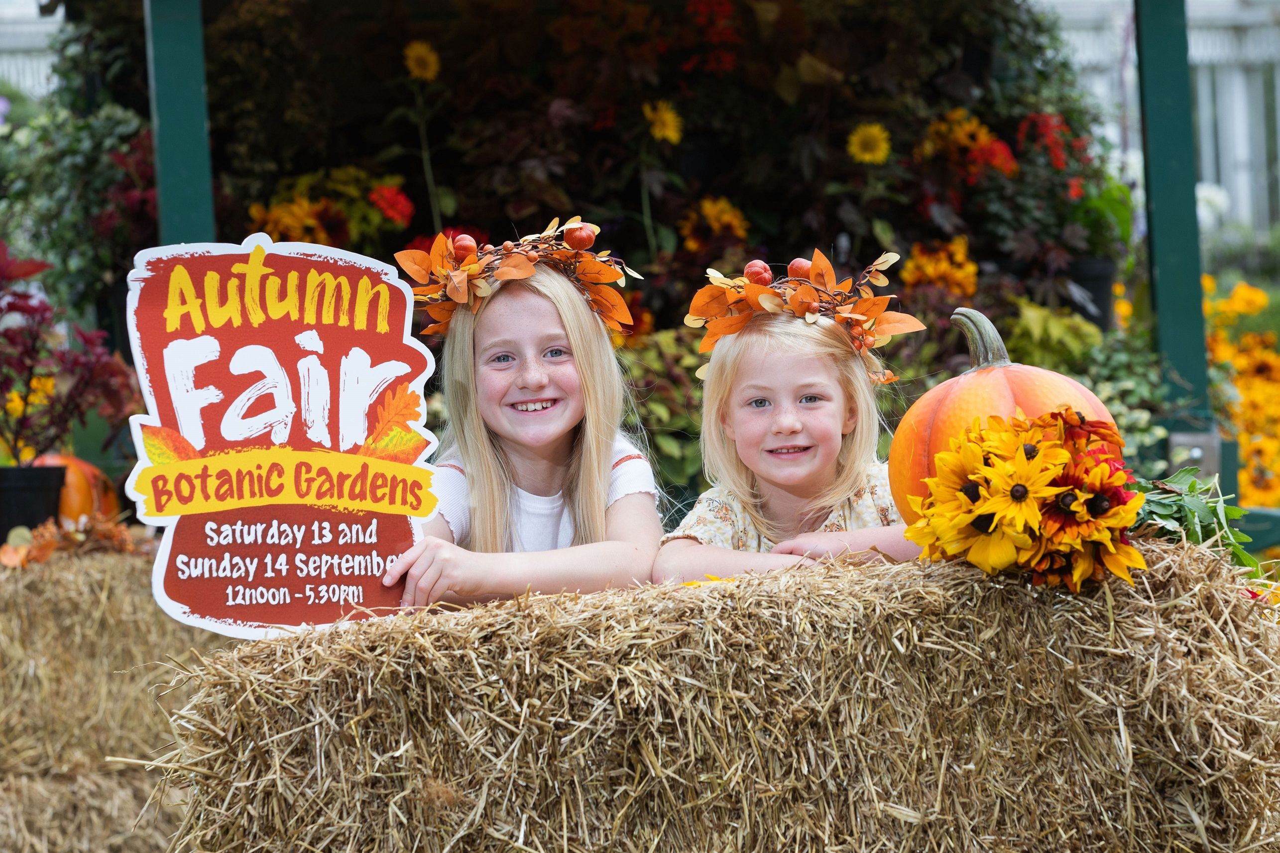 SEASONAL CHANGE: Phillips-Morrison (left) and Wren Phillips-Morrison (right) at the launch of this year’s Autumn Fair which takes place in Botanic Gardens from 12 noon to 5.30pm on Saturday 13 and Sunday 14 September