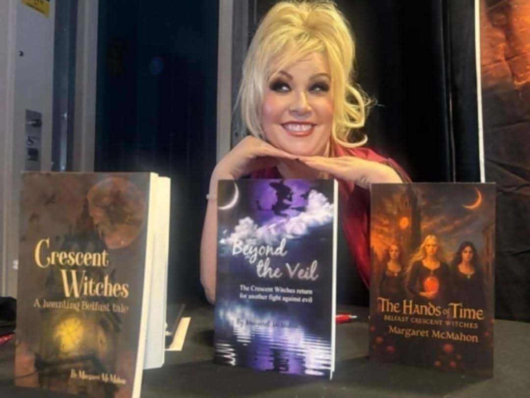 BOOK TRILOGY: Margaret McMahon with her third book