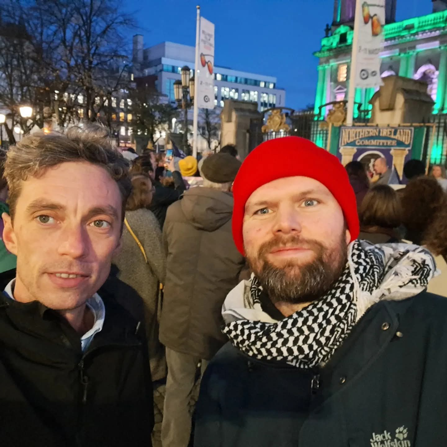 PALESTINE SOLIDARITY: Councillor Michael Collins and Gerry Carroll MLA