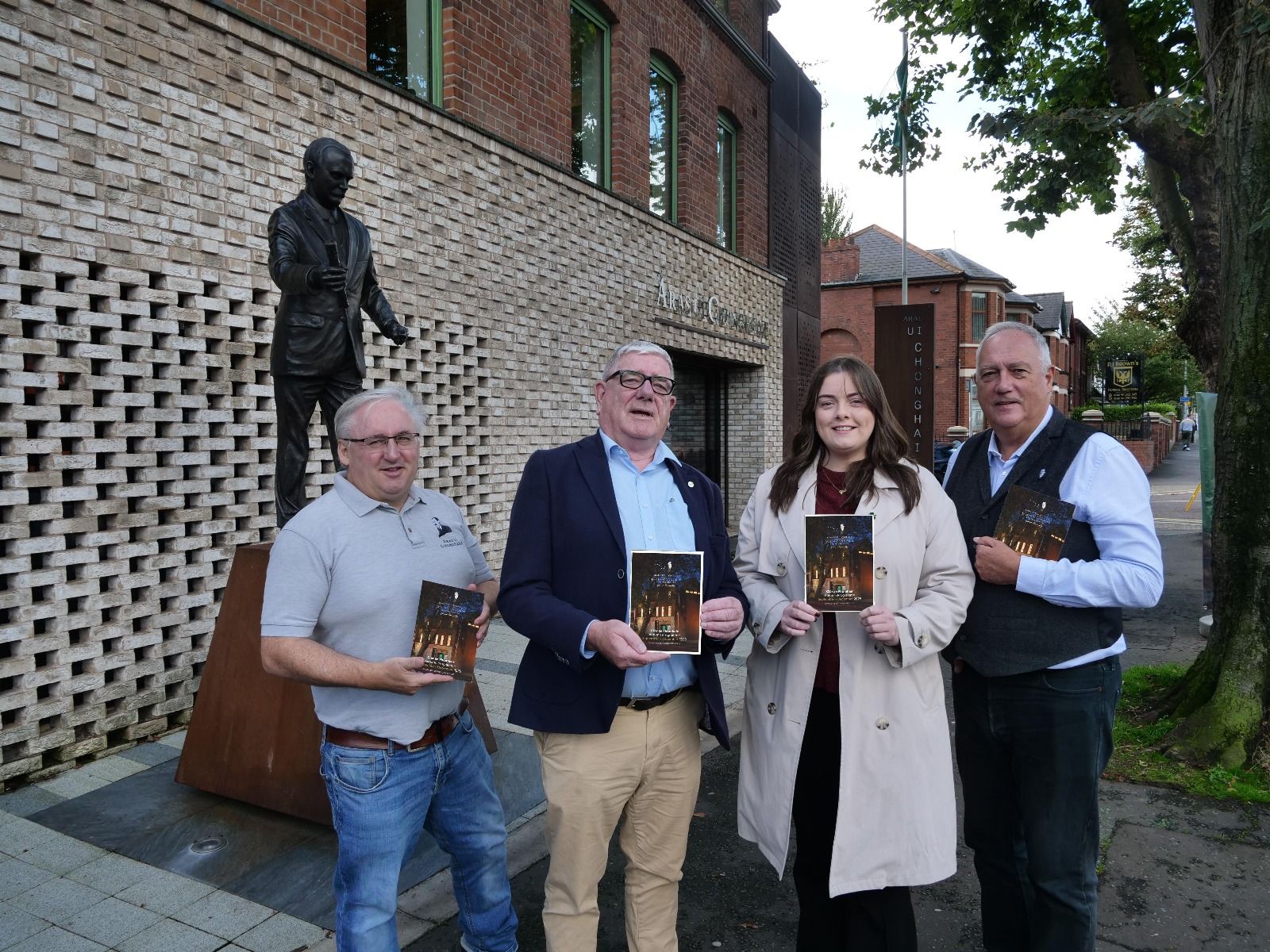 AUTUMN PROGRAMME LAUNCH: Sean Quinn, Eimear Hargey and Séanna Walsh from Áras Uí Chonghaile with Gerry Murphy (Assistant General Secretary of the Irish Congress of Trade Unions)