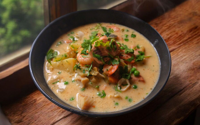 PLATING UP: Seafood chowder is the perfect meal for a wet autumn night