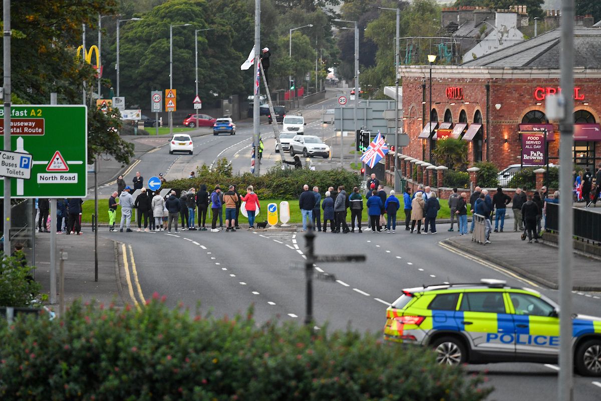 OPERATION SHUTDOWN: A protest in Carrickfergus on Thursday evening attracted only around 40 people