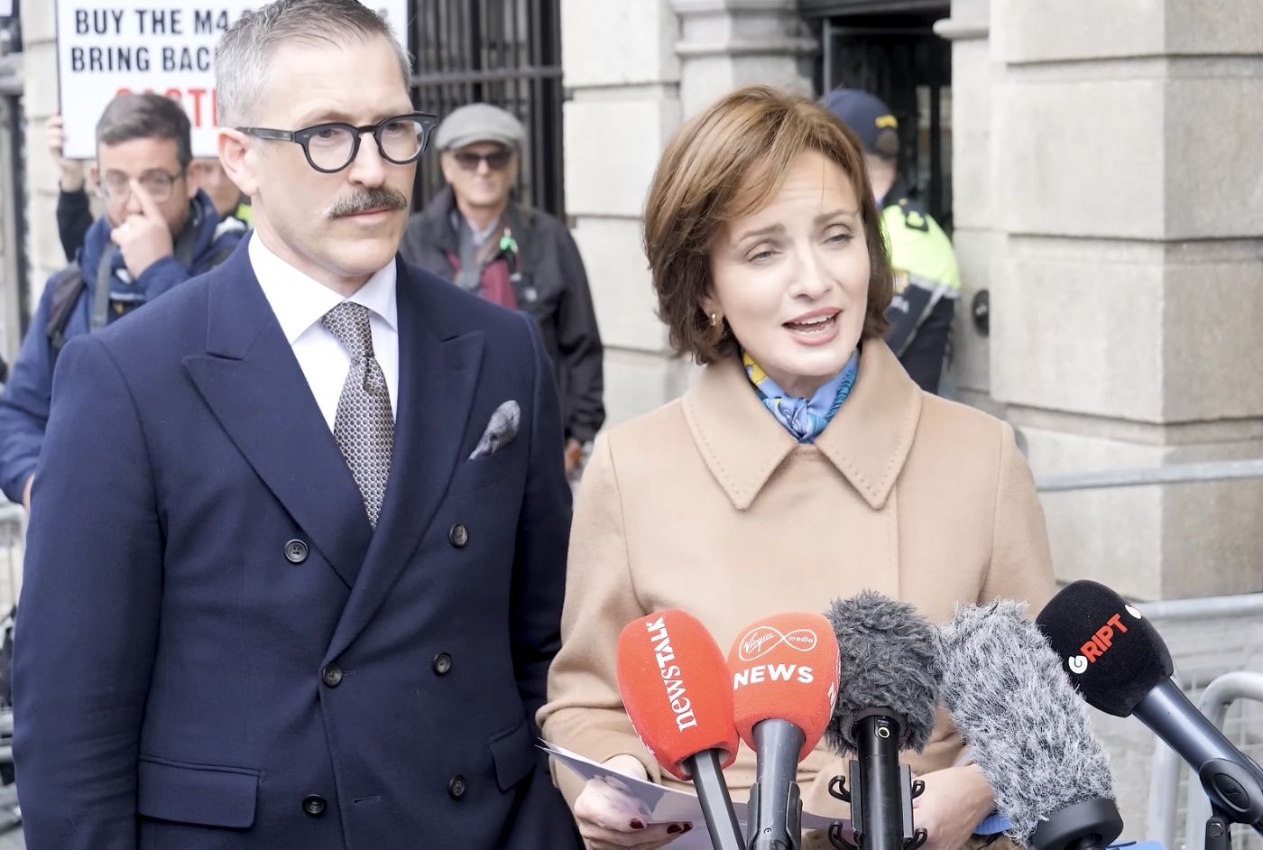 NO-GO: Maria Steen and her husband Niall announcing that she and her £15k Hermès handbag had failed to secure sufficient nominations to run for President