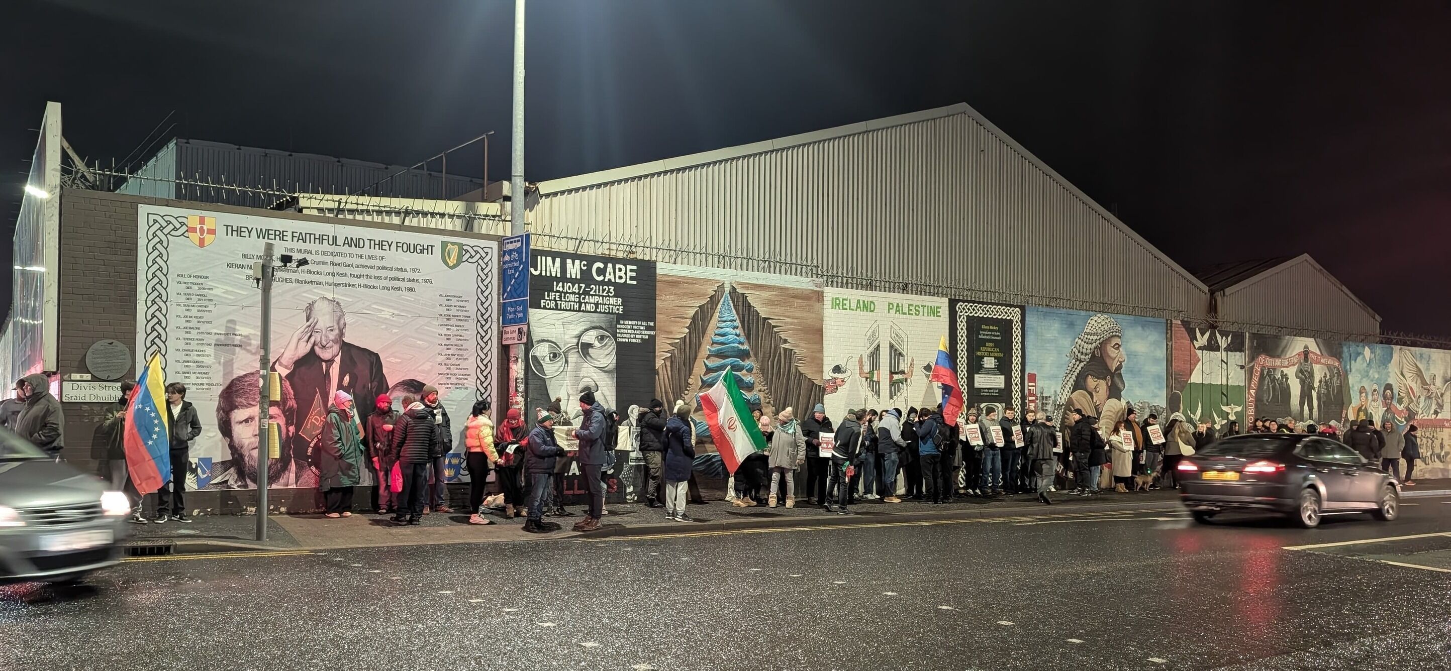 PROTEST: The pro-Venezuela rally at the International Wall on Monday evening