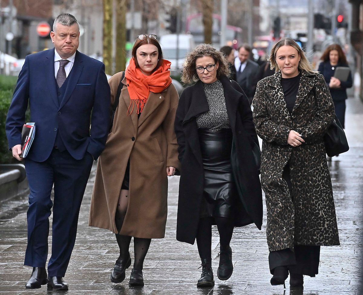 INQUEST: Noah\'s mum, Fiona Donohoe, centre, arrives for the start of the inquest