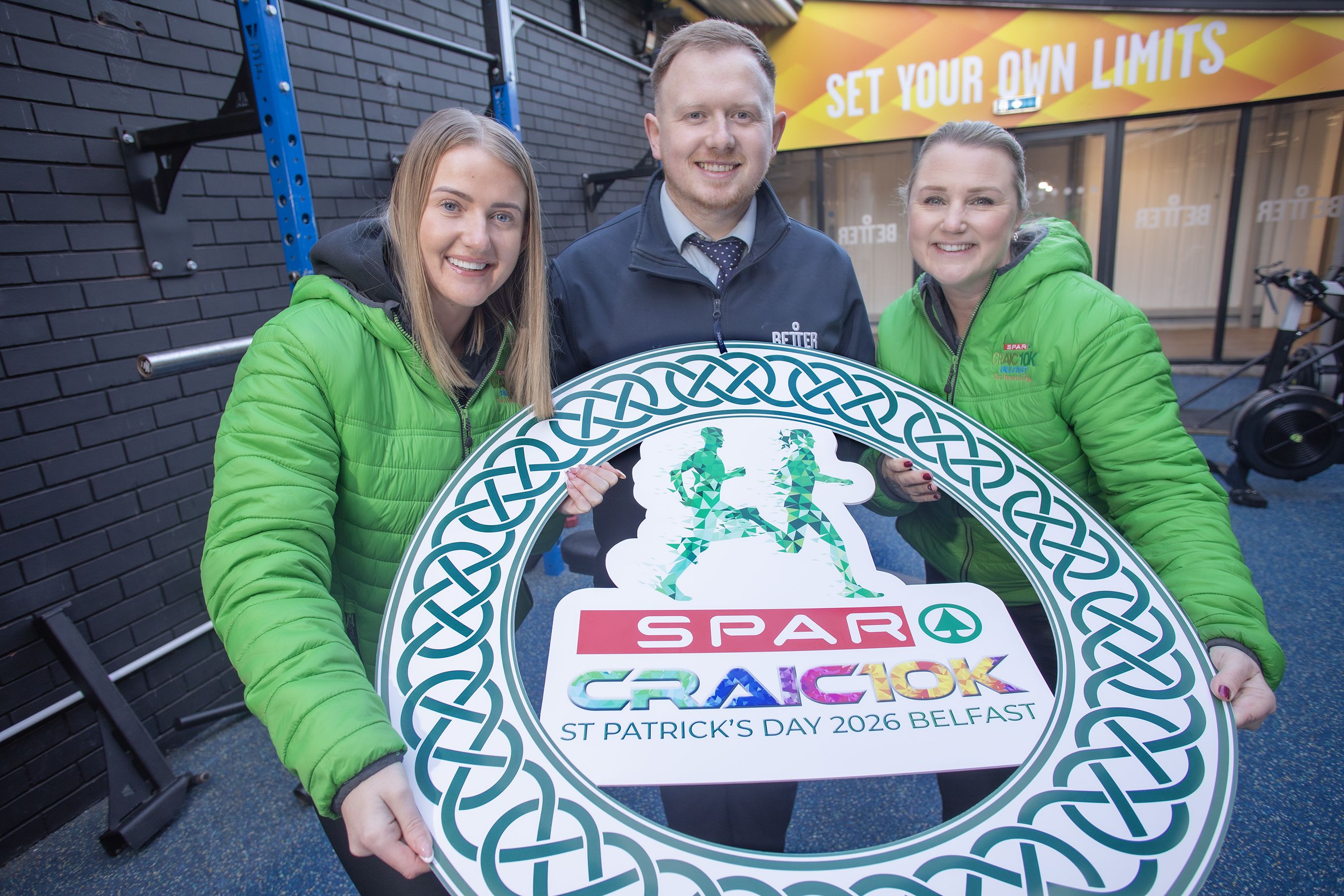 CRAIC READY: Amy Dickinson and Connla McCann from Aisling Events with Bryan Gourley, General Manager, Indoor Tennis Centre and Ozone, GLL