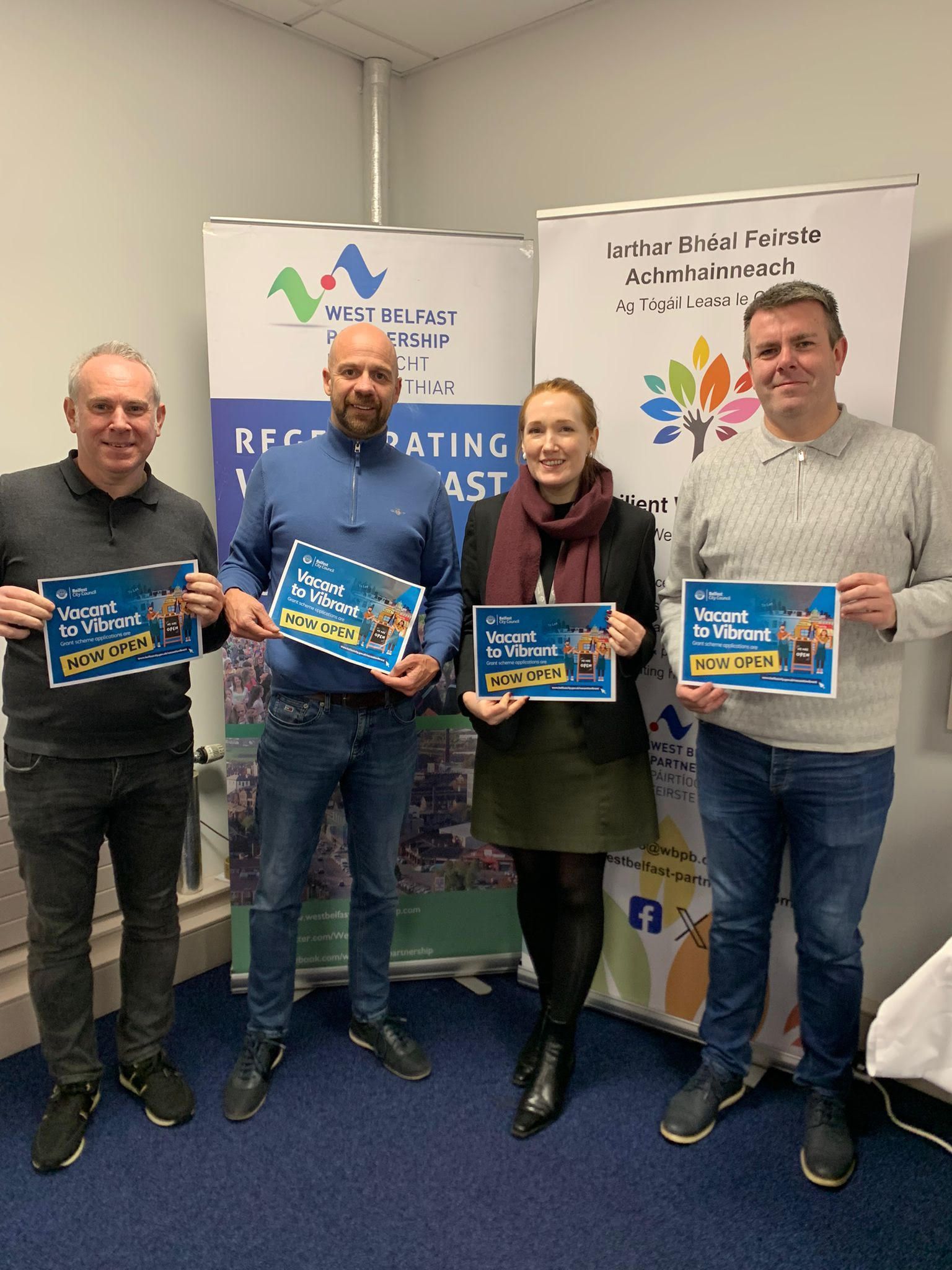 SUCCESSFUL EVENT: Joe Duffy, second left, from the West Belfast Partnership Board at the Vacant to Vibrant workshop on the Falls Road