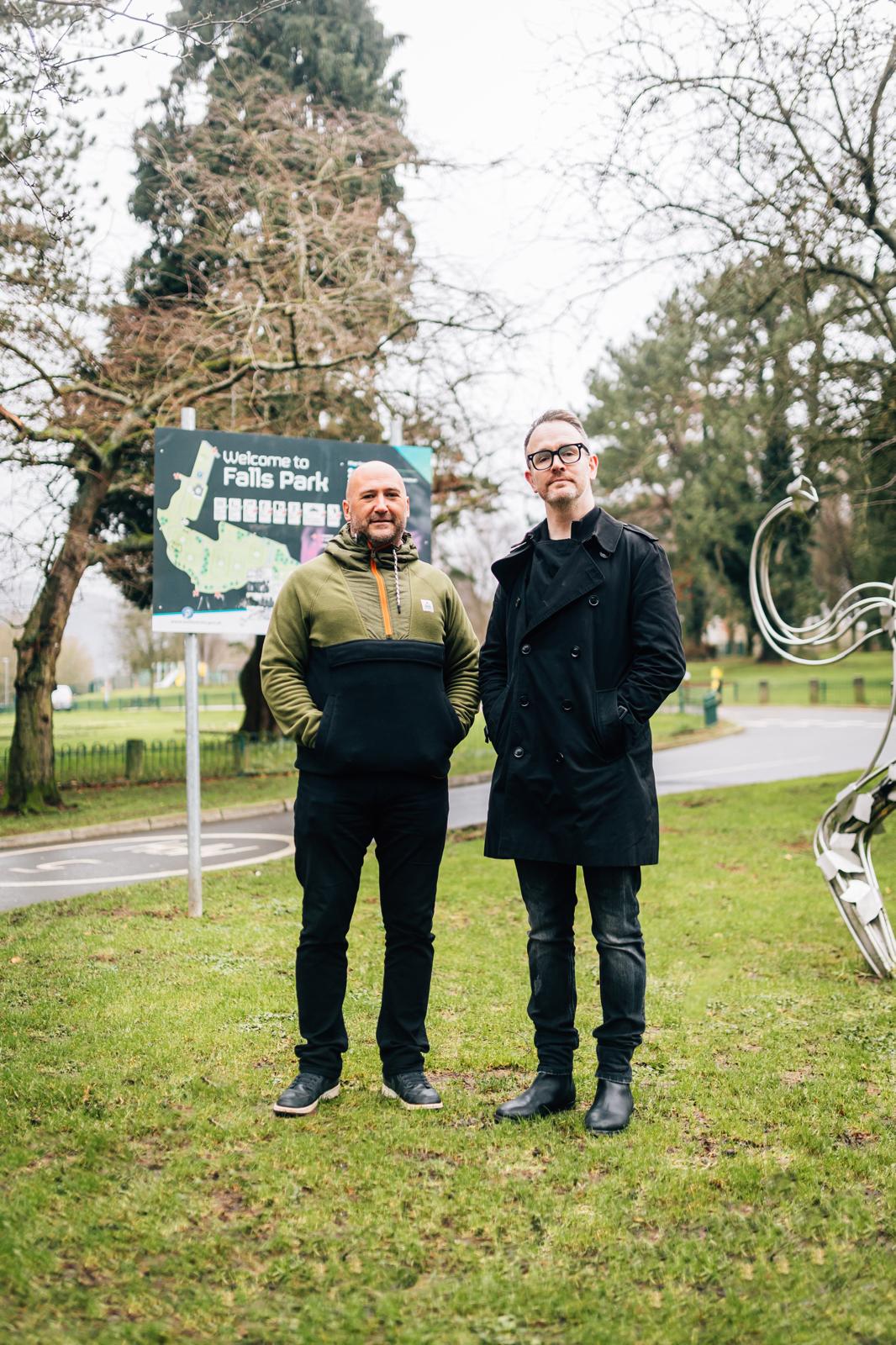 PARTNERSHIP: Kevin Gamble, Director of Féile an Phobail, with Alan Simms, Managing Director of Shine
