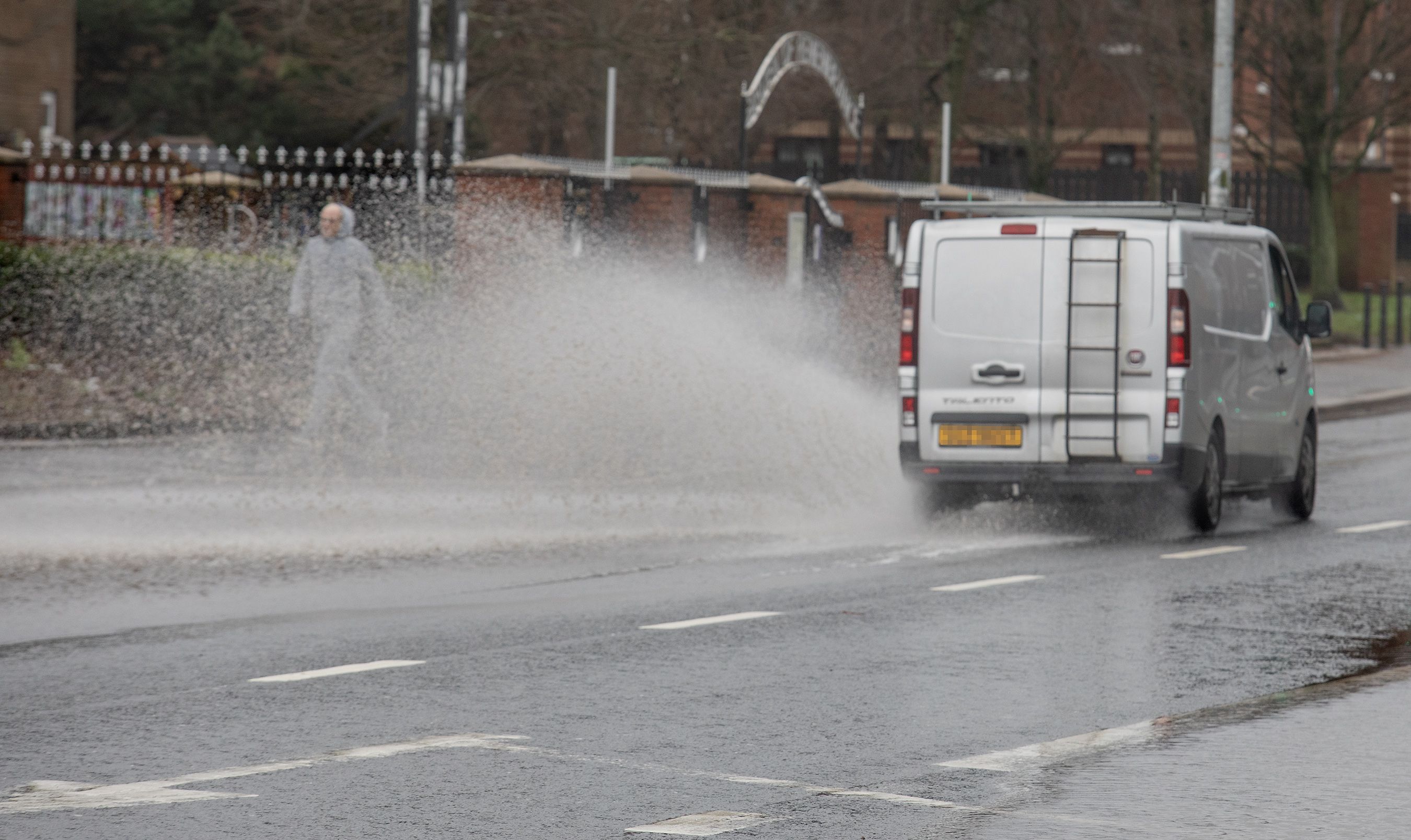 SPLASH: Roads remain flooded in part of Belfast, like here on the Falls Road