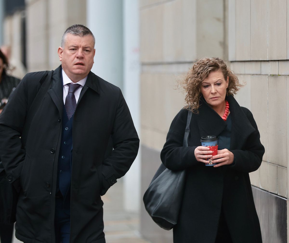 INQUEST: Solicitor Niall Murphy and Noah\'s mum Fiona Donohoe arrive at court 