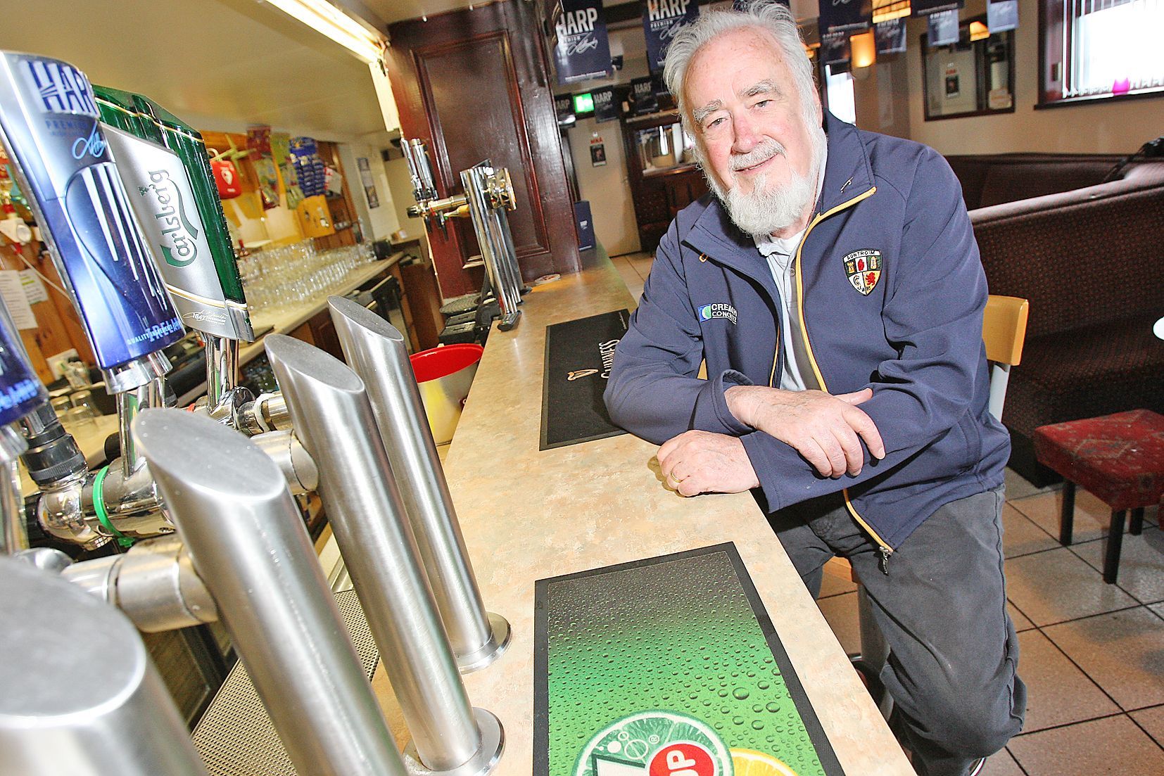 FAMILIAR POSITION: Bob Murray in his beloved Casement Social Club, where he had been chairman
