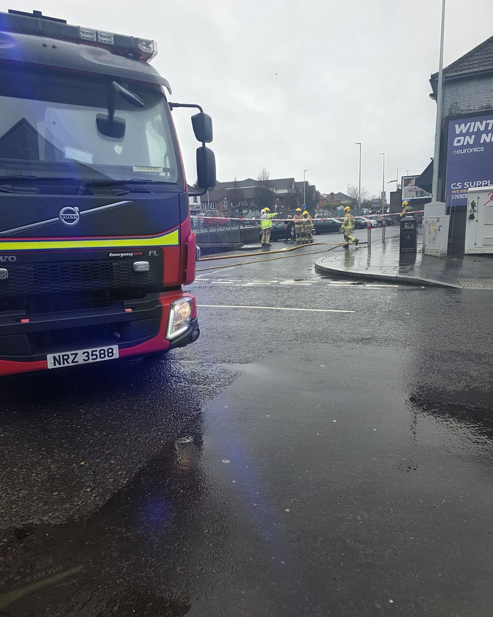The scene on the Andersonstown Road