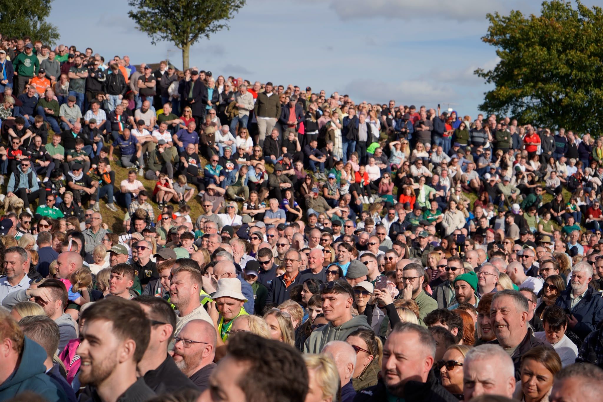 NO GOING BACK: Part of the huge crowd of several thousand at today rally in support of the Garaghy Road residents