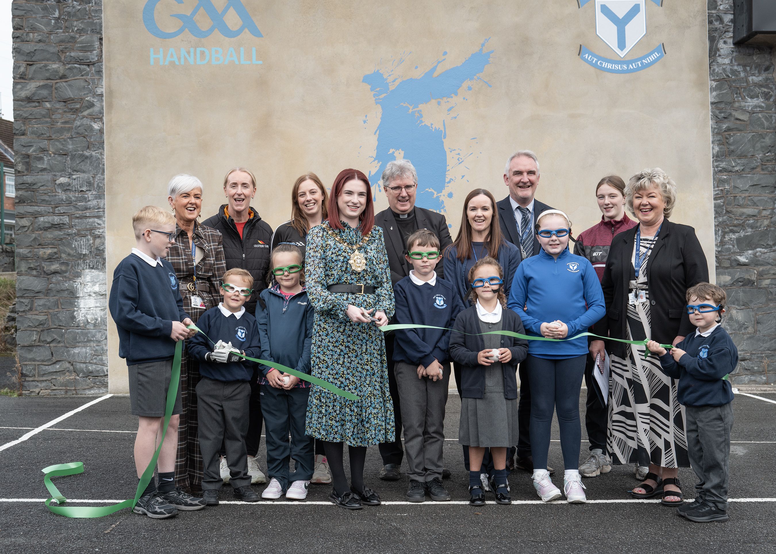NEW FACILITY: The handball wall at Holy Child PS