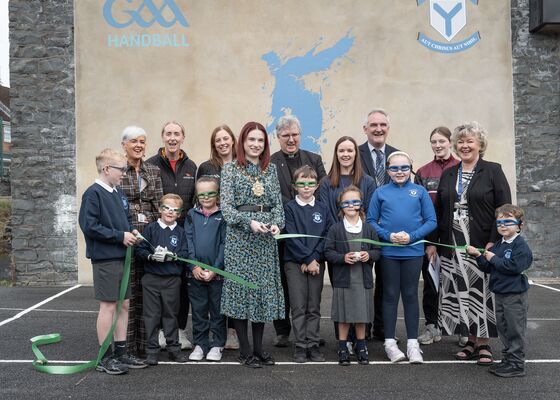 WATCH: Holy Child Primary School unveil new handball wall