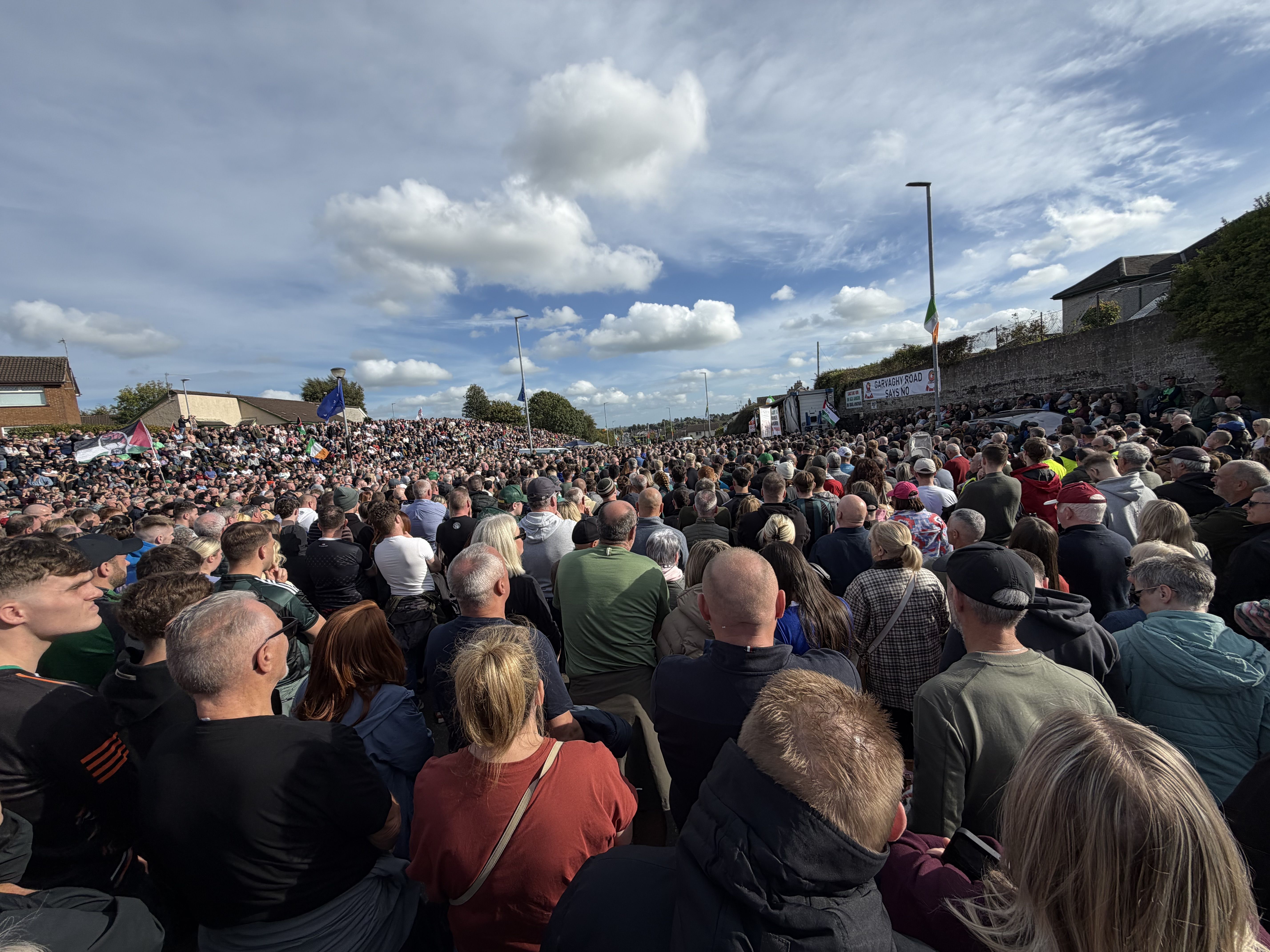 SOLIDARITY: 15,000 people attended a rally on Saturday on Garvaghy Road in support of the residents
