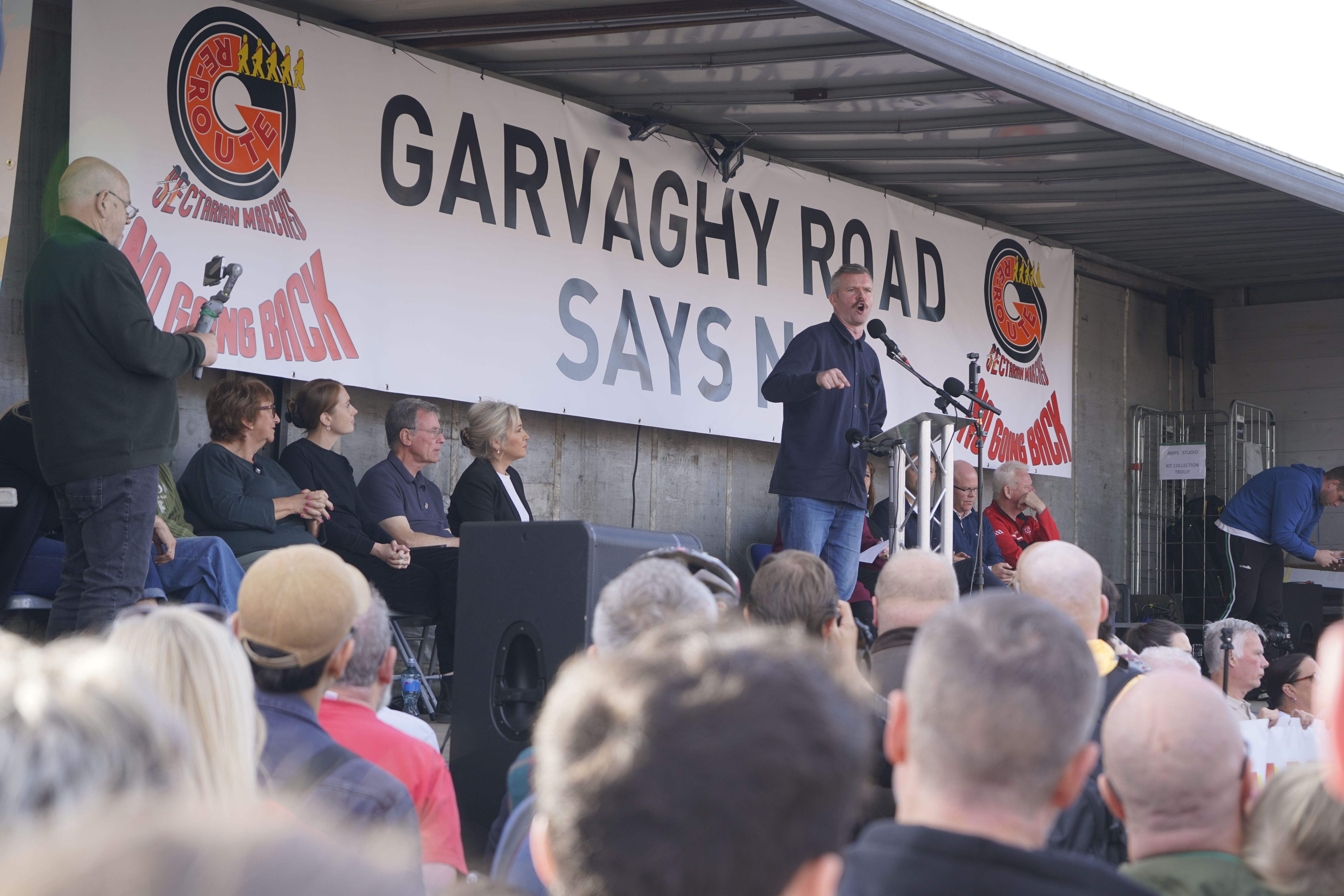 LETTER: West Belfast MLA Gerry Carroll speaking at a rally on the Garvaghy Road last weekend