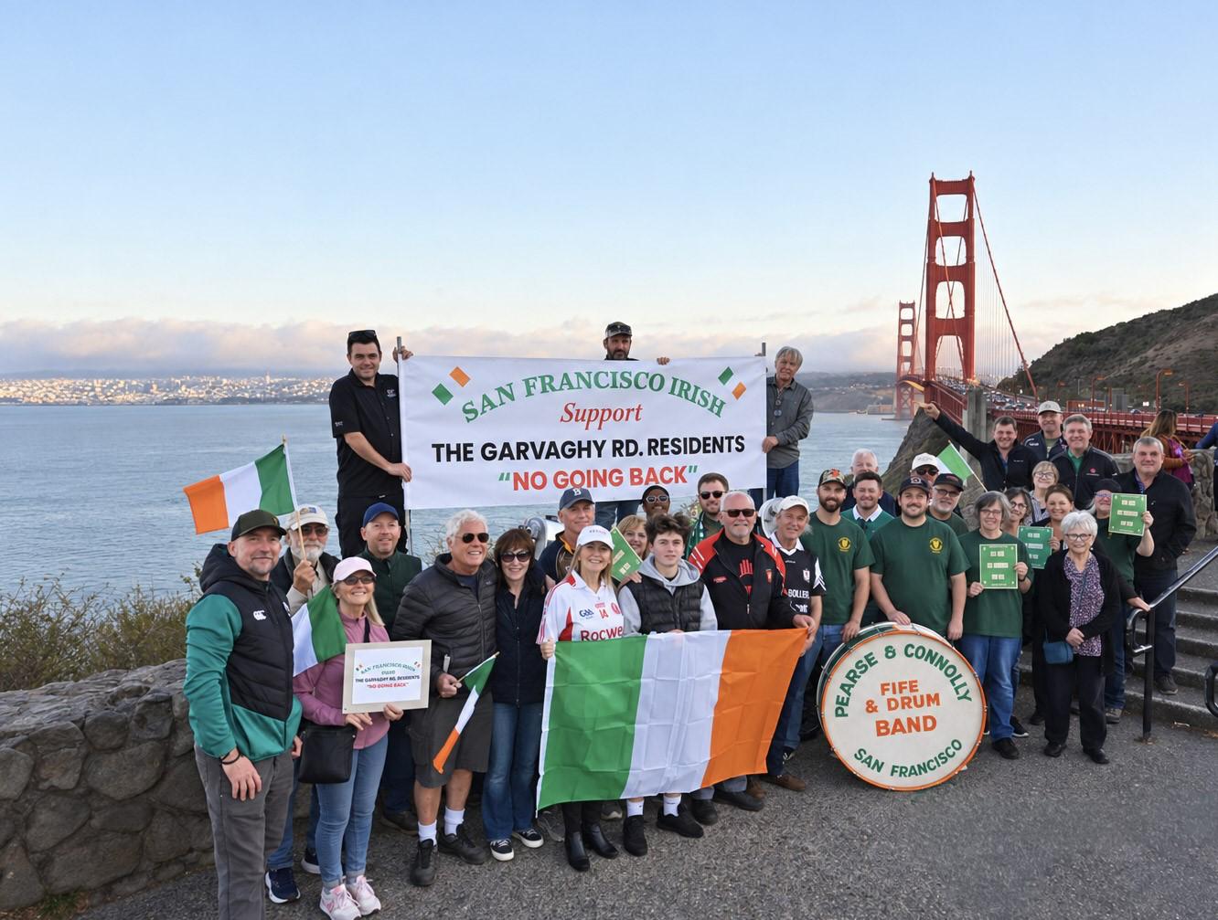 GOLDEN GESTURE: The Irish community in San Francisco rallied last week in support of the embattled nationalist residents of the Garvaghy Road