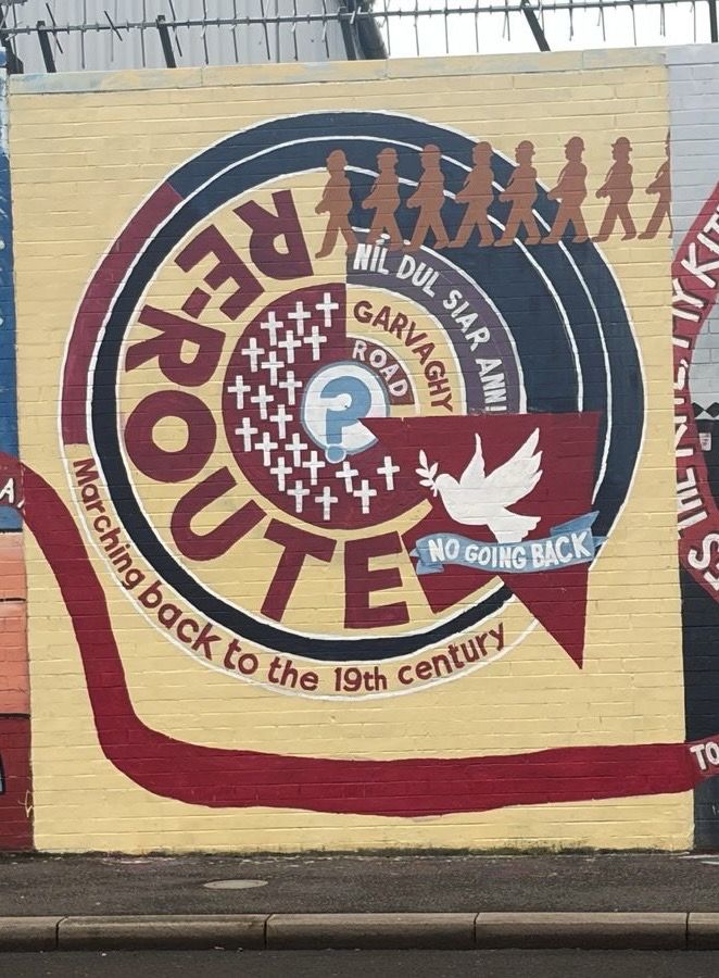 NO GOING BACK: A new mural backing the Garvaghy Road residents has appeared on the Falls Road in Belfast