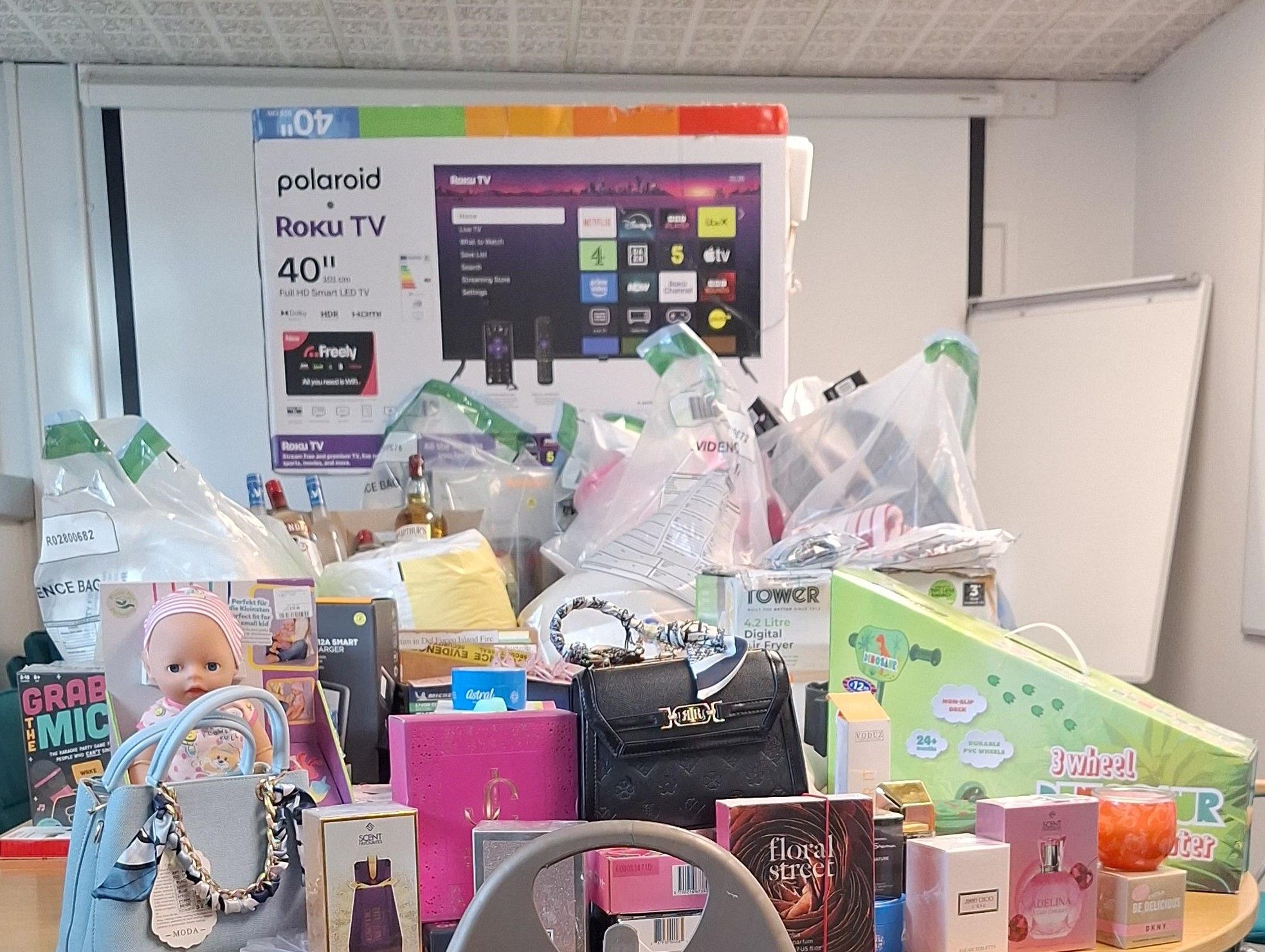 GOODS: The quantity of items that were seized