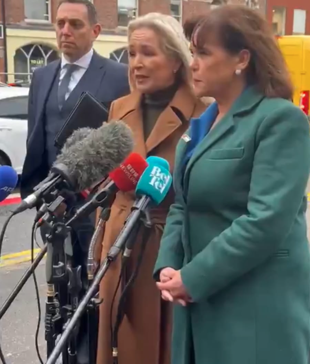TOGETHER: Mary Lou McDonald and Michelle O\'Neill this evening