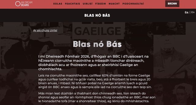 Gléas úr seolta ag An Dream Dearg le míshástacht leis an BBC a chur in iúl