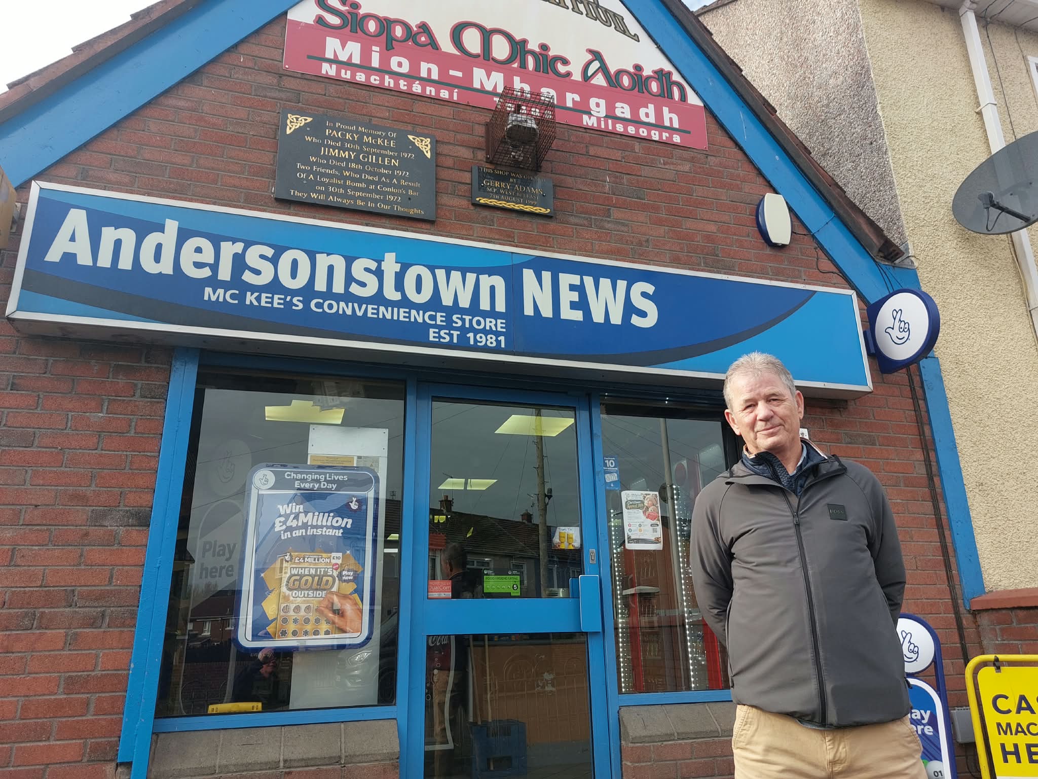 WINDING DOWN: Chick McKee is taking a well-deserved rest after a lifetime of serving his community; a plaque to the memory of Packy McKee and Jimmy Gillen is above the shop sign
