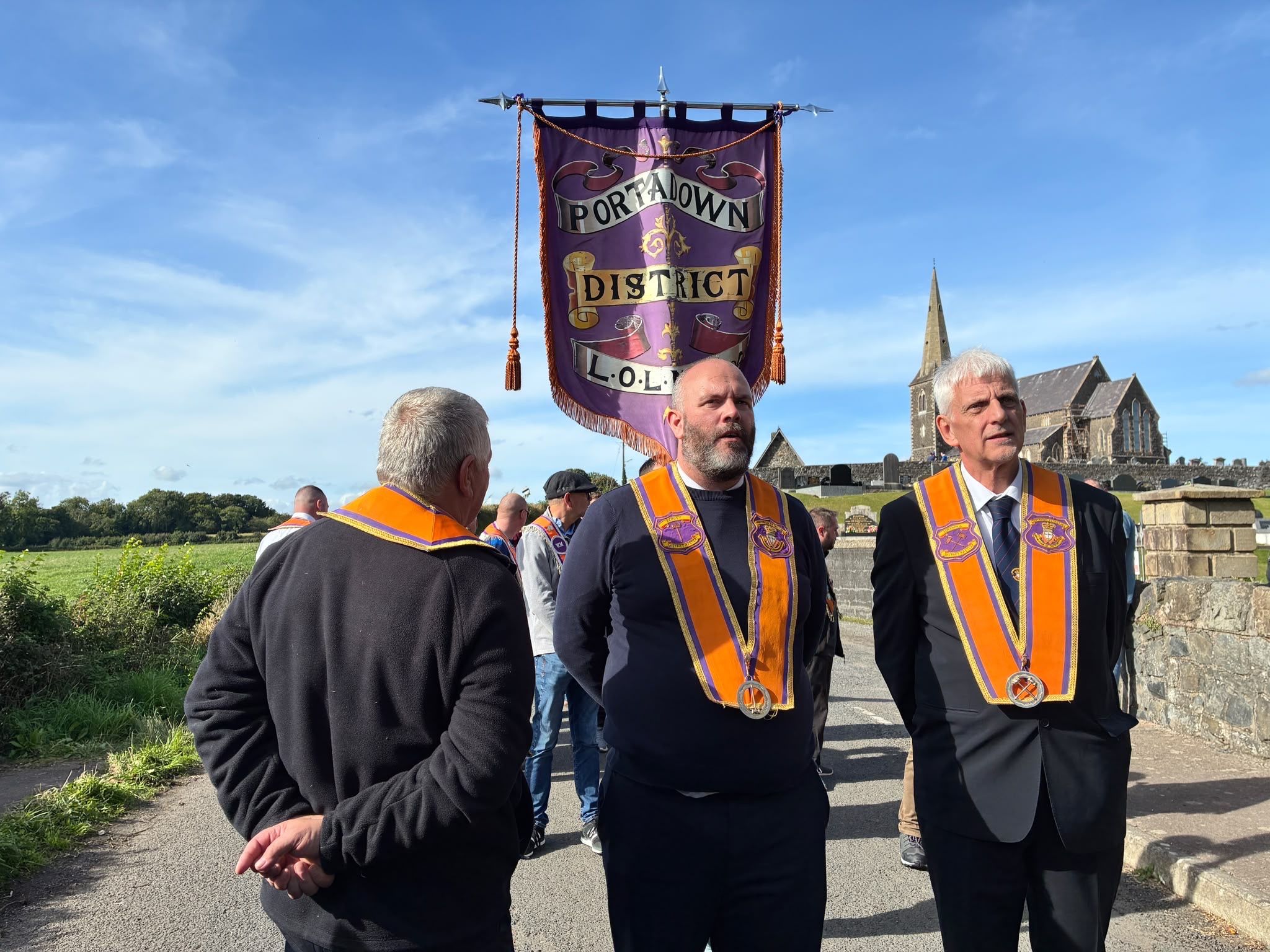 PATIENCE: Portadown Orangemen standing at Drumcree church during the stand-off between Portadown District and Garvaghy residents – according to informed loyal sources they can “do no other”
