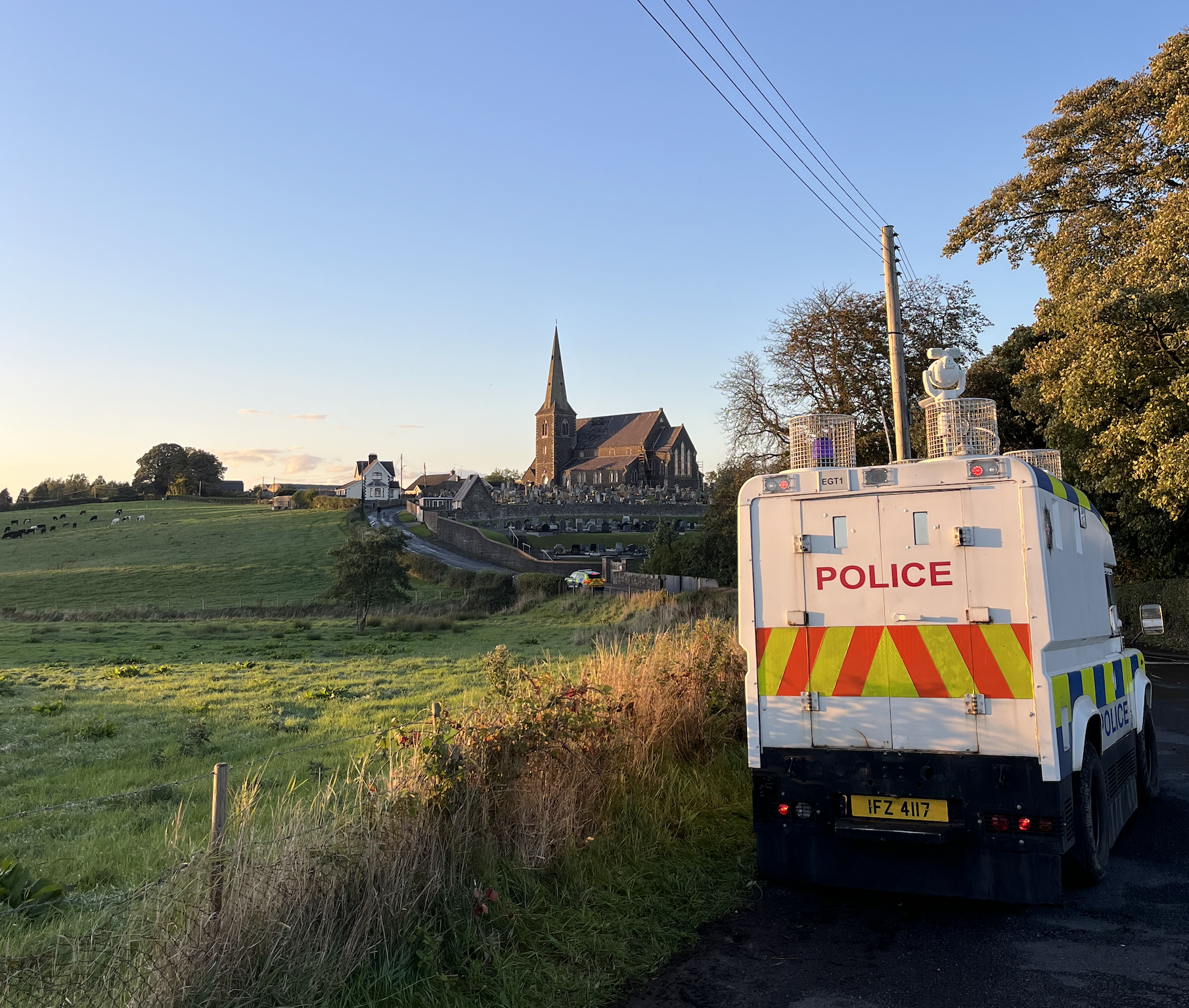 HOLDING THE LINE: A PSNI Land Rover at Drumcree during the recent stand-off