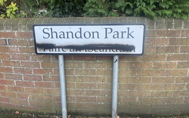 Bilingual street sign in East Belfast is attacked again