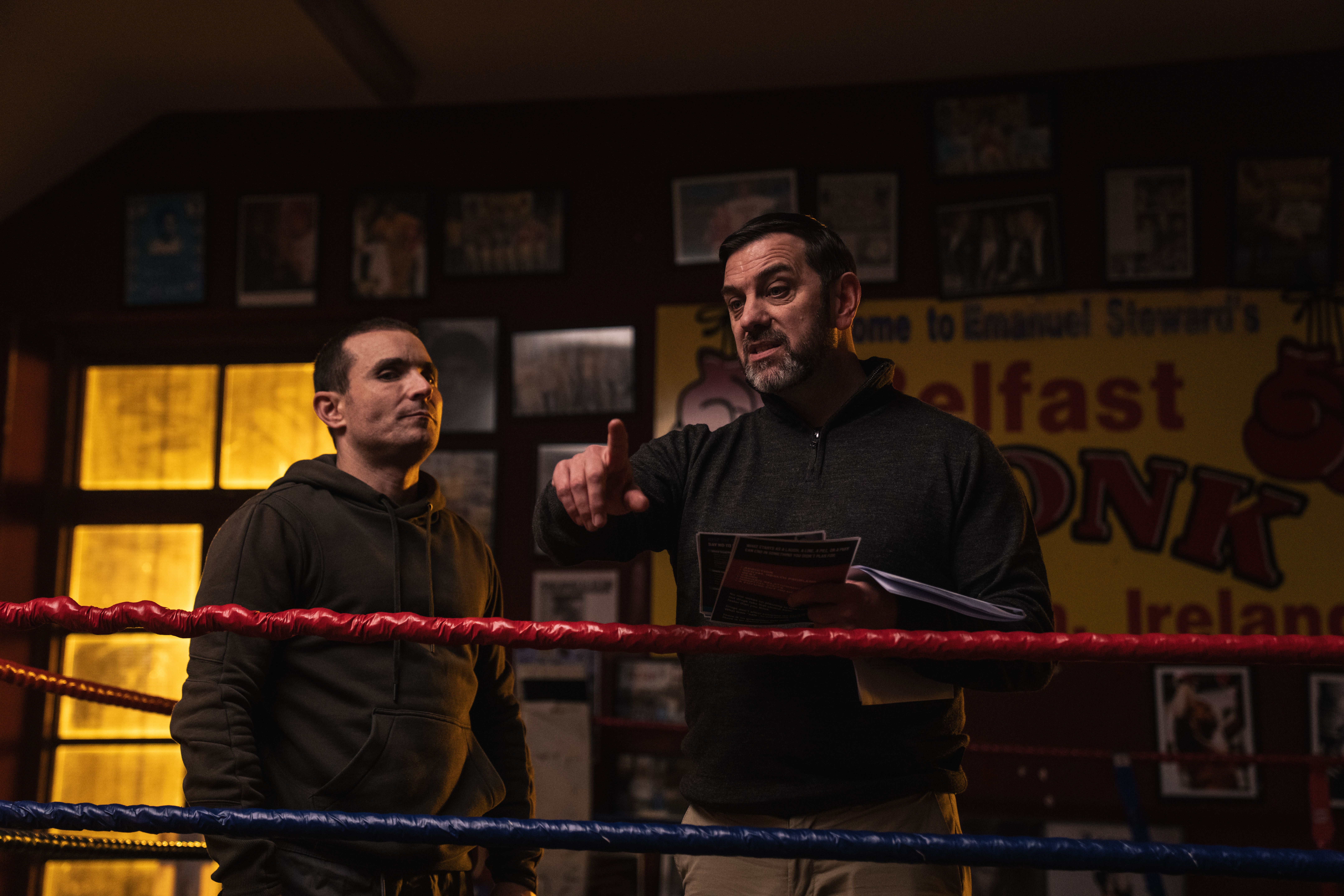DIRECTOR: Lost City director Seán Murray with actor Martin McCann on set