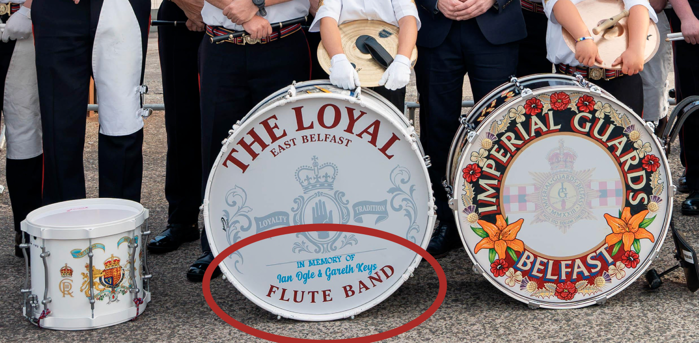 SUPPORT: The Loyal Flute Band has been the face of the Department for Communities/Arts Council musical instruments scheme despite the fact that the band pays tribute to two late UVF men on its drum