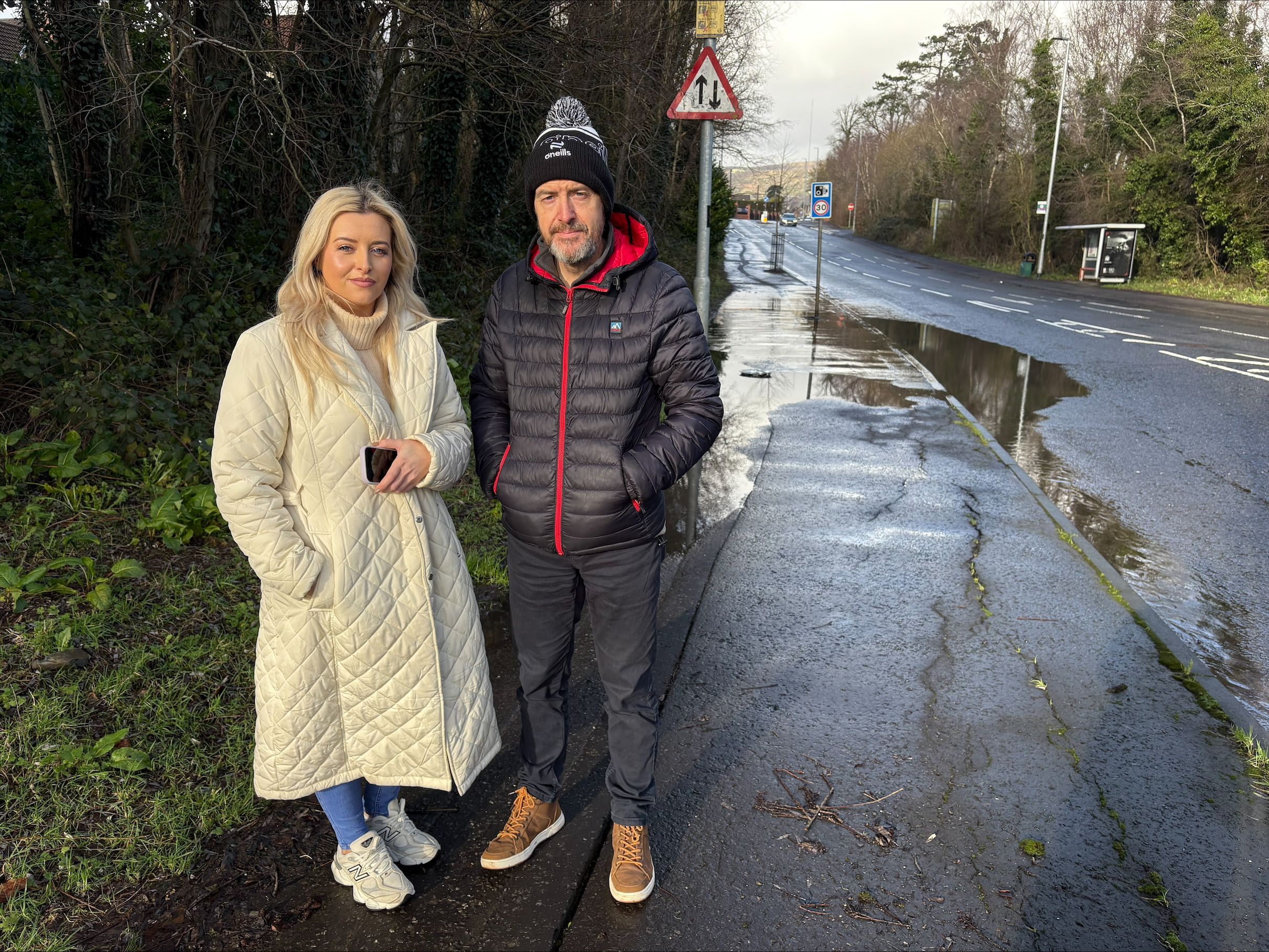 SOLUTION: West Belfast MLA Órlaithí Flynn and Councillor Matt Garrett on Blacks Road