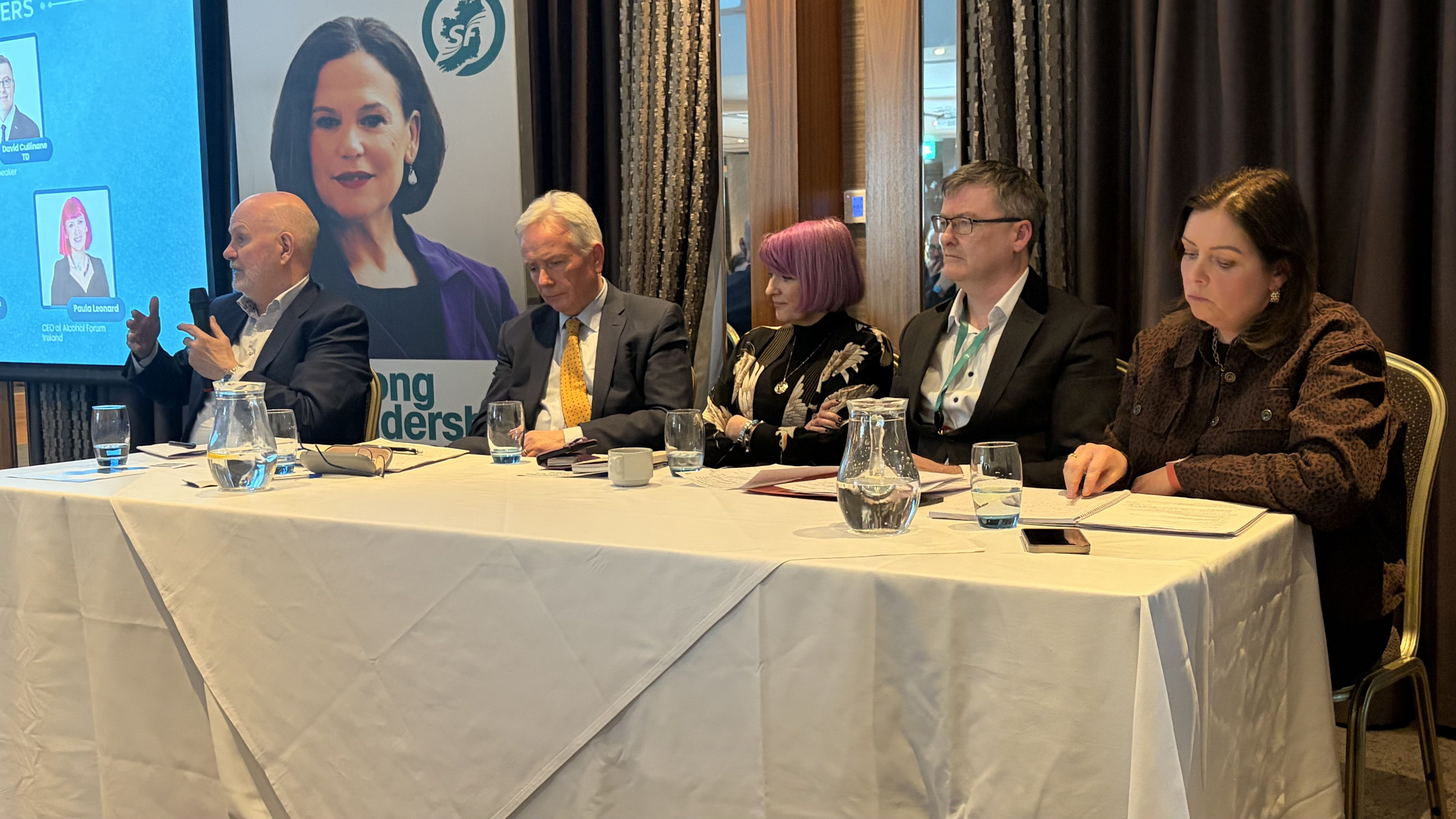 HEALTHCARE DEBATE: John Compton, Dr Tom Black, Paula Leonard, David Cullinane and Deirdre Hargey