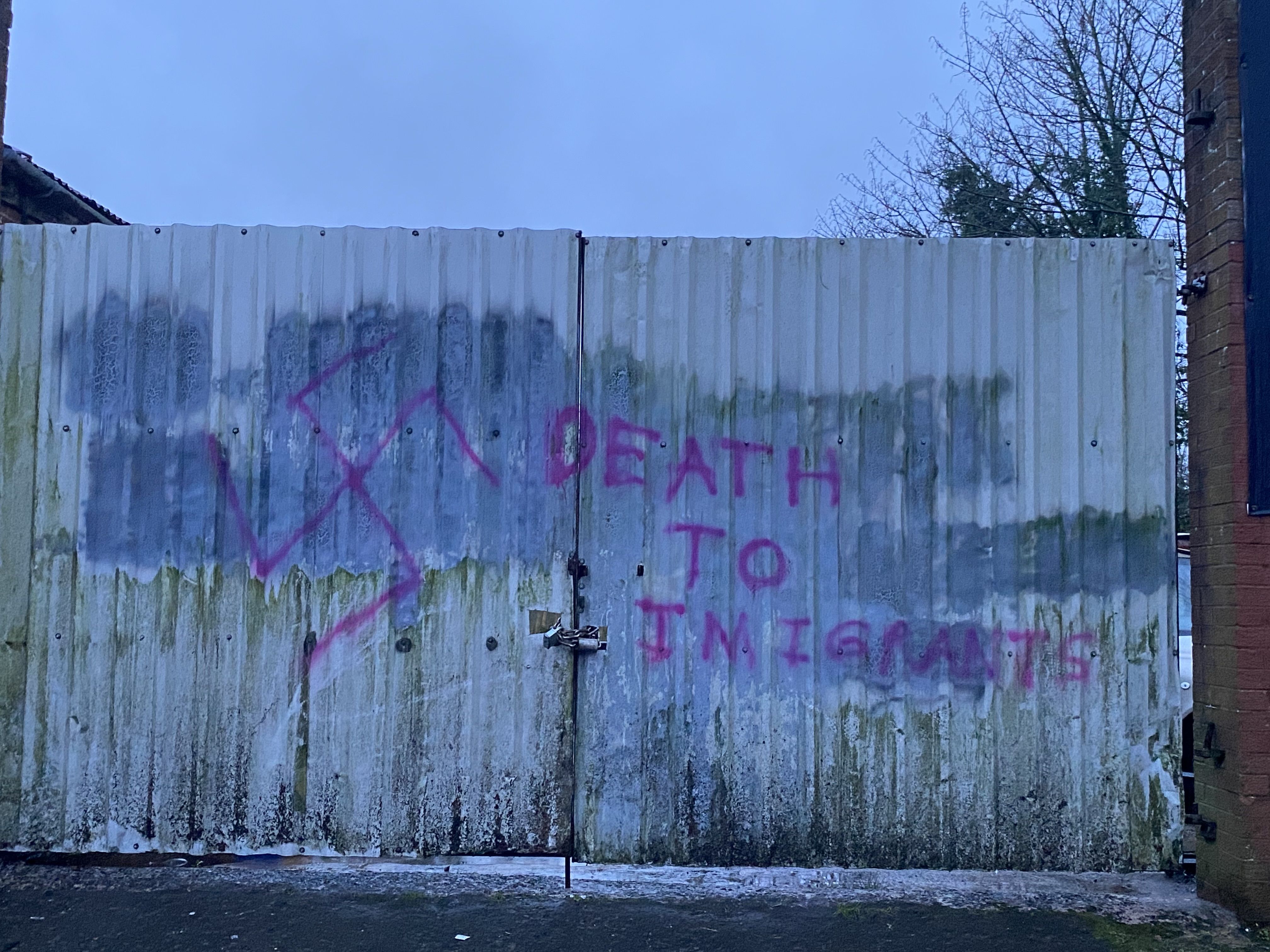 SINISTER: The graffiti on the Ballygomartin Road 