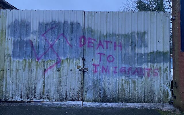 MLA 'horrified' after swastika and anti-immigrant graffiti appears in North Belfast