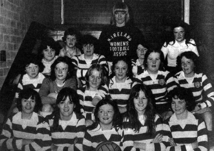 LEADING THE WAY: The Suffragettes in their green and white hooped jerseys