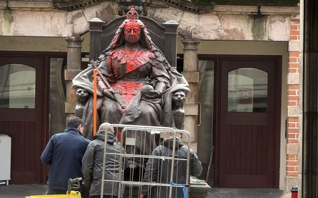 Queen Vic statue attacked with paint in grounds of RVH