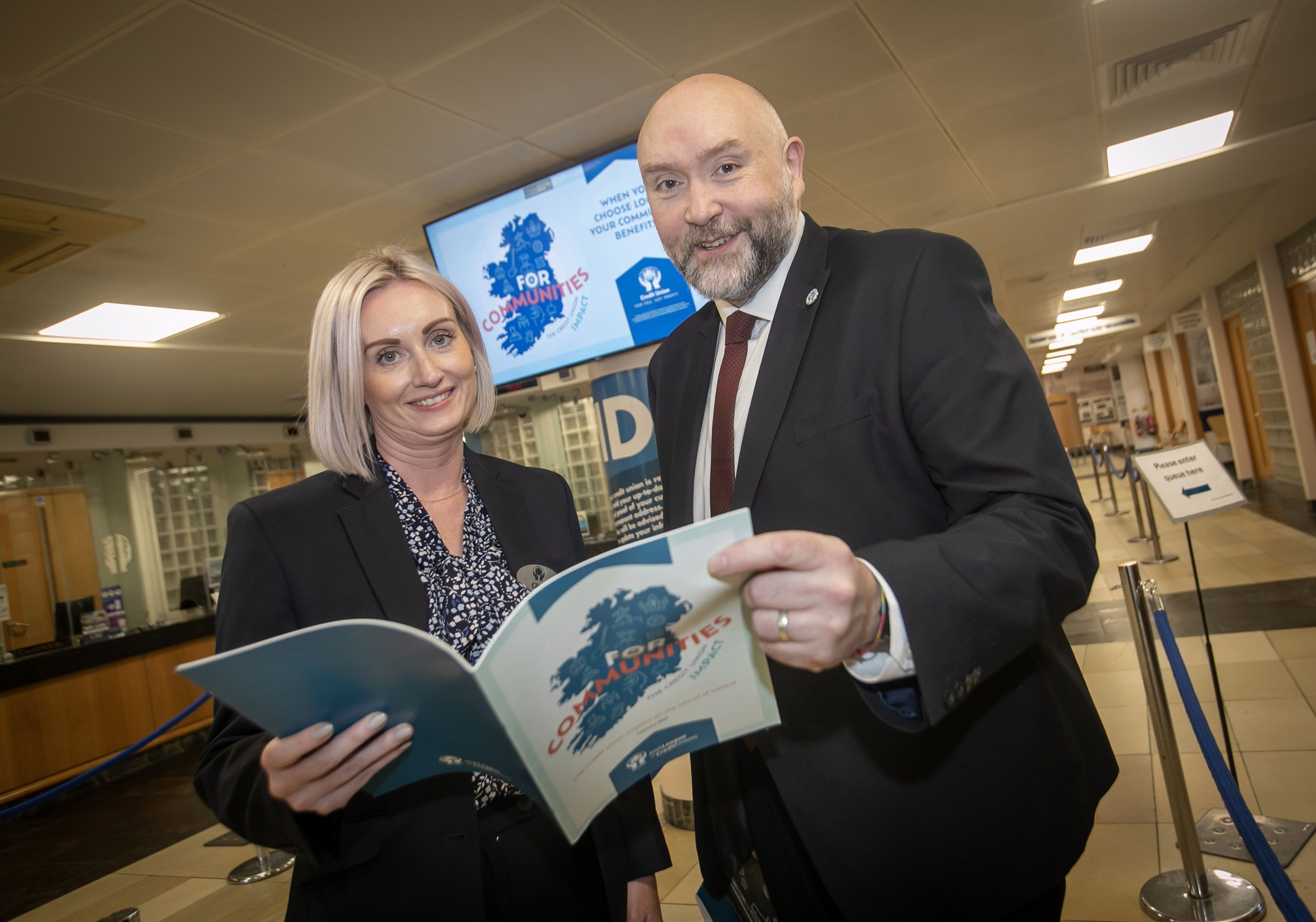 CONTRIBUTING TO COMMUNITIES: Clare McLaughlin, Head of Operations and Business, Derry Credit Union with Martin Fisher, Head of Northern Ireland at the Irish League of Credit Unions