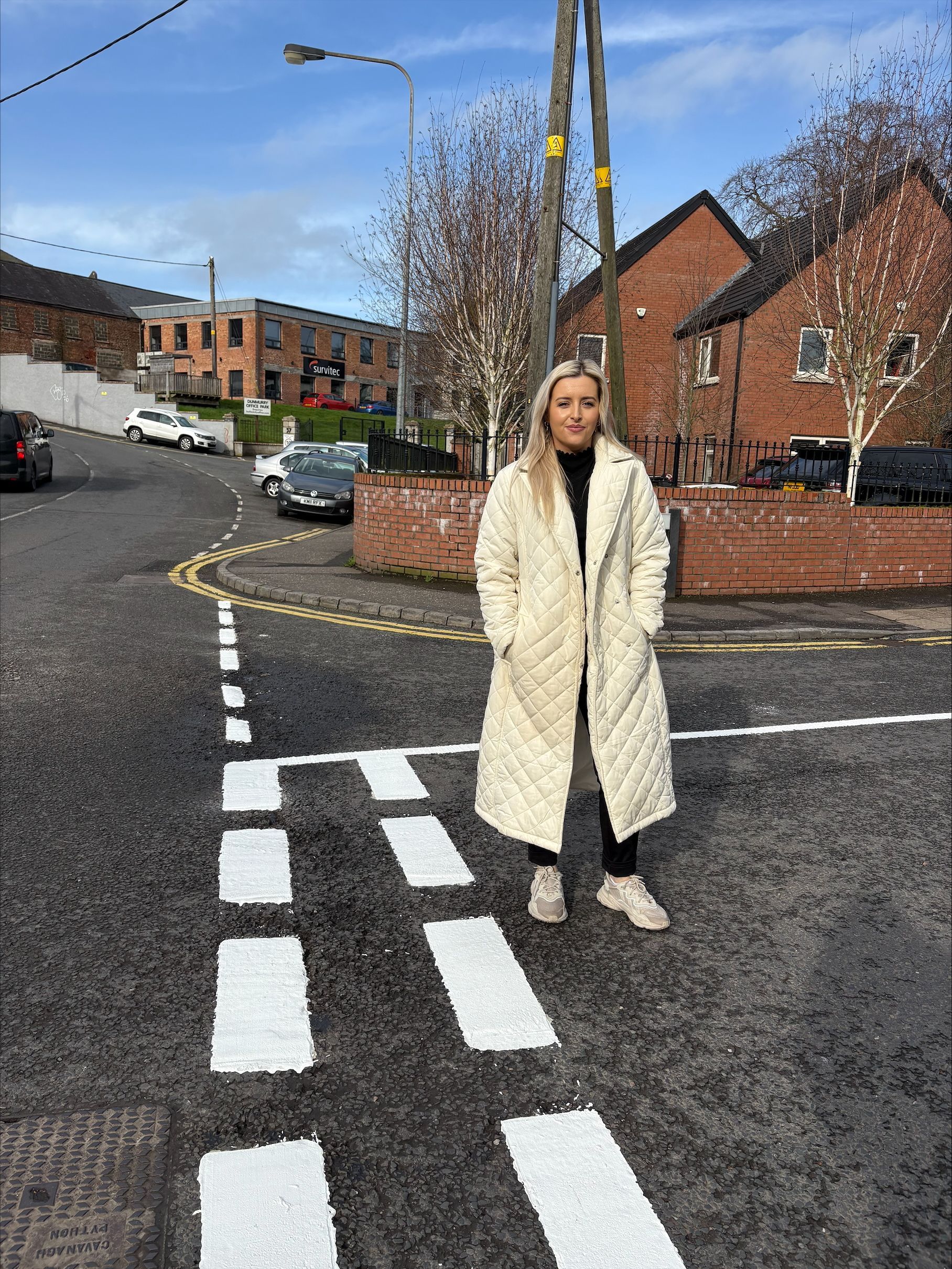 WELCOME: Órlaithí Flynn MLA in Dunmurry this week